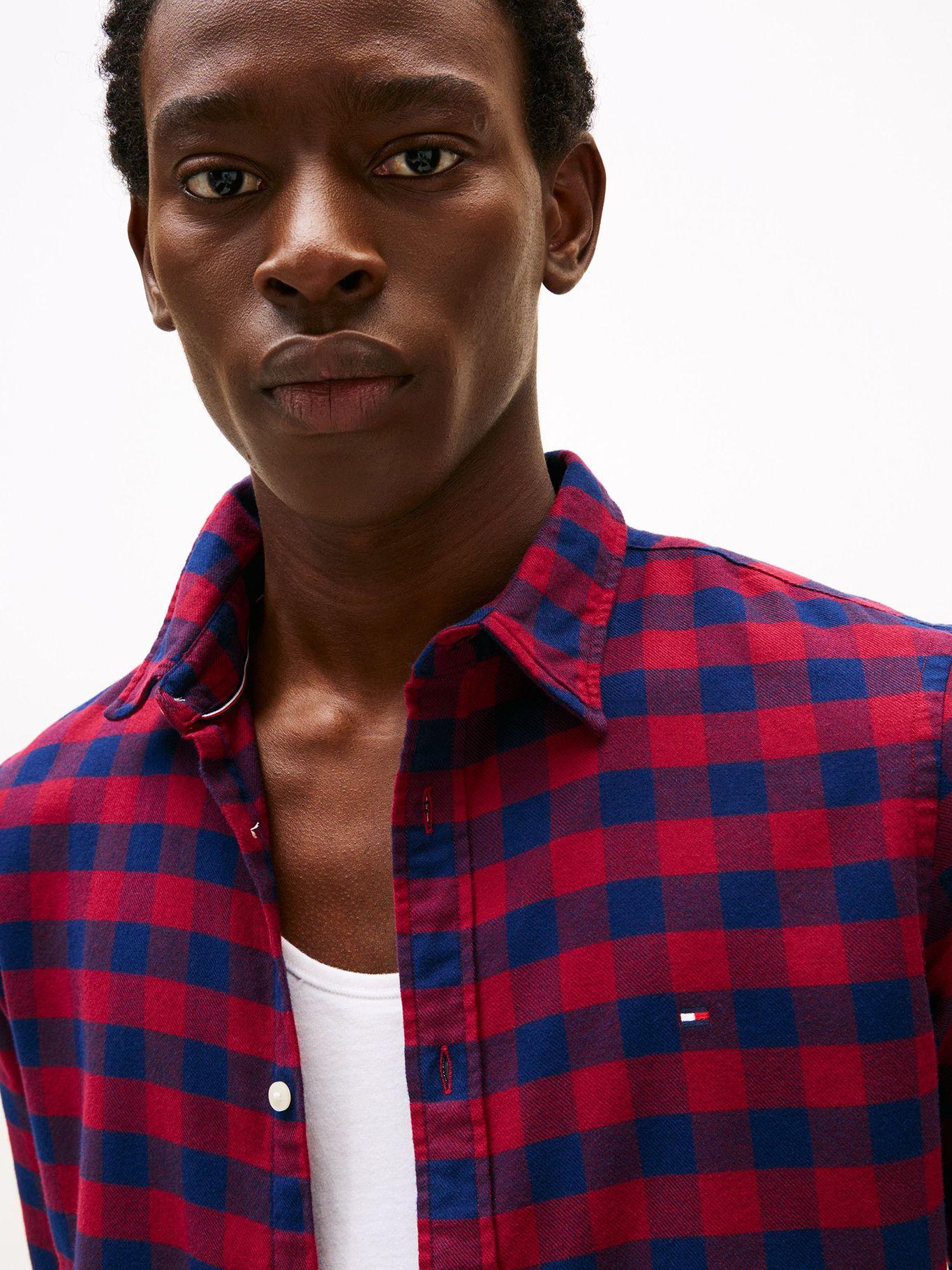 Camisa Gingham Vichy Slim Fit Burdeo Tommy Hilfiger-3