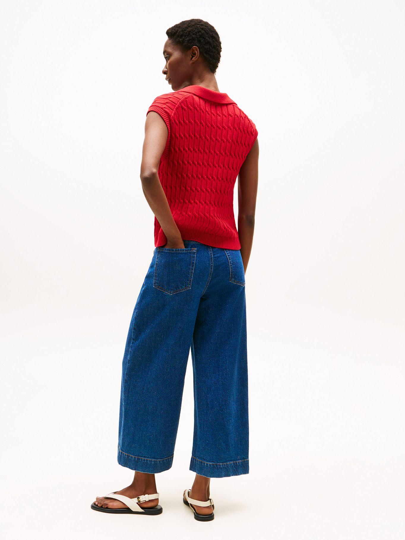 Sweater Trenzado Sin Mangas Rojo Tommy Hilfiger-2