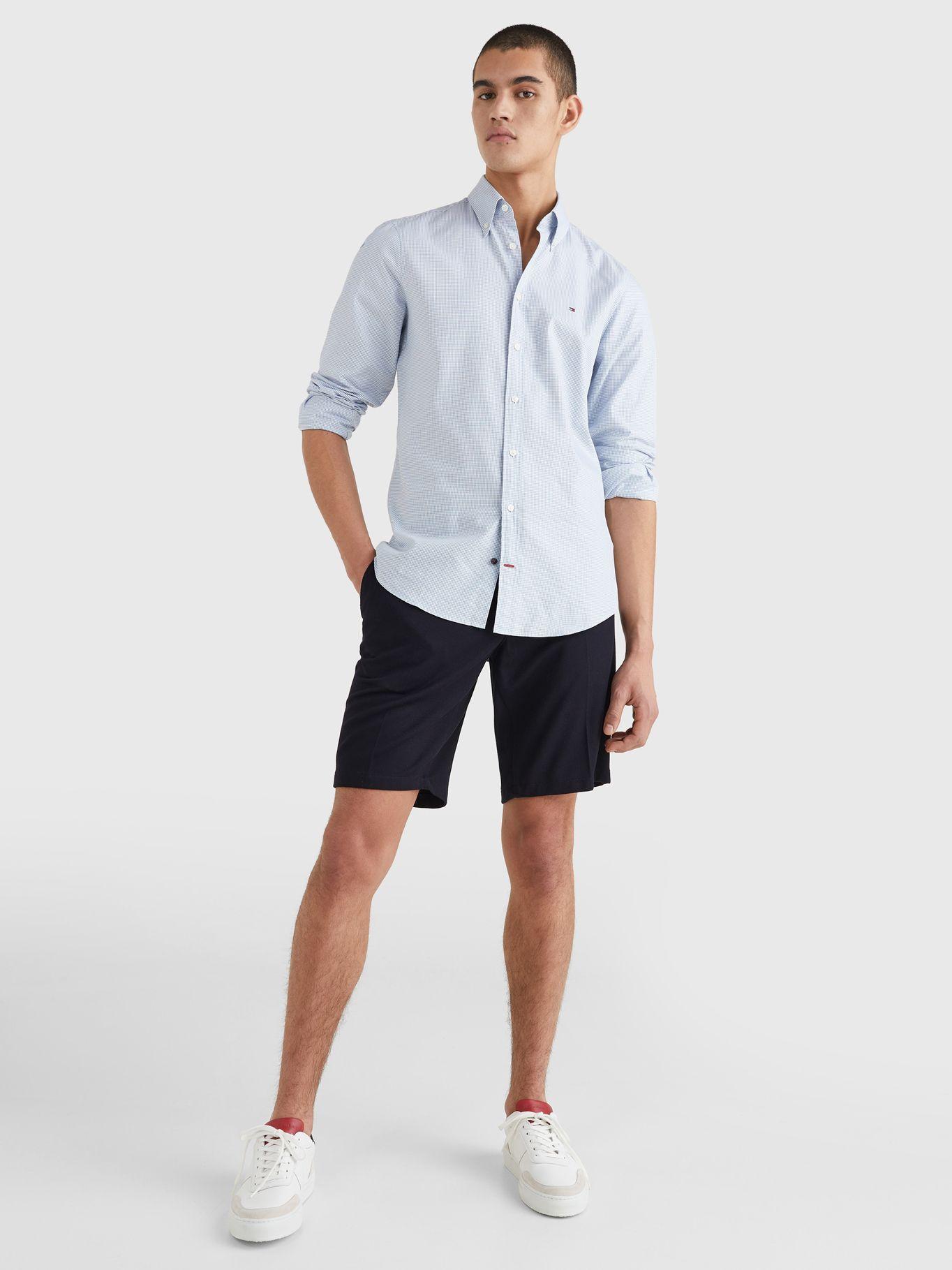 Camisa Print Mini Check Celeste Tommy Hilfiger-0