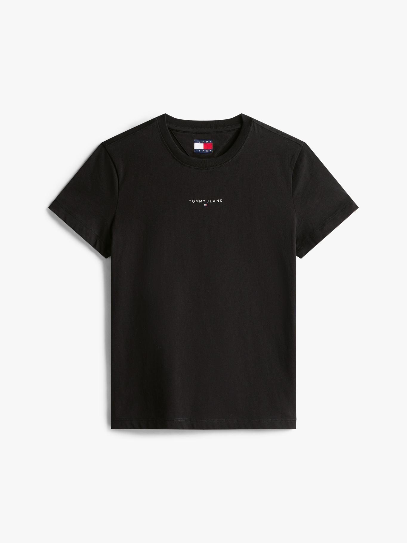 Polera Regular Fit Logo Lineal Negro Tommy Jeans-4