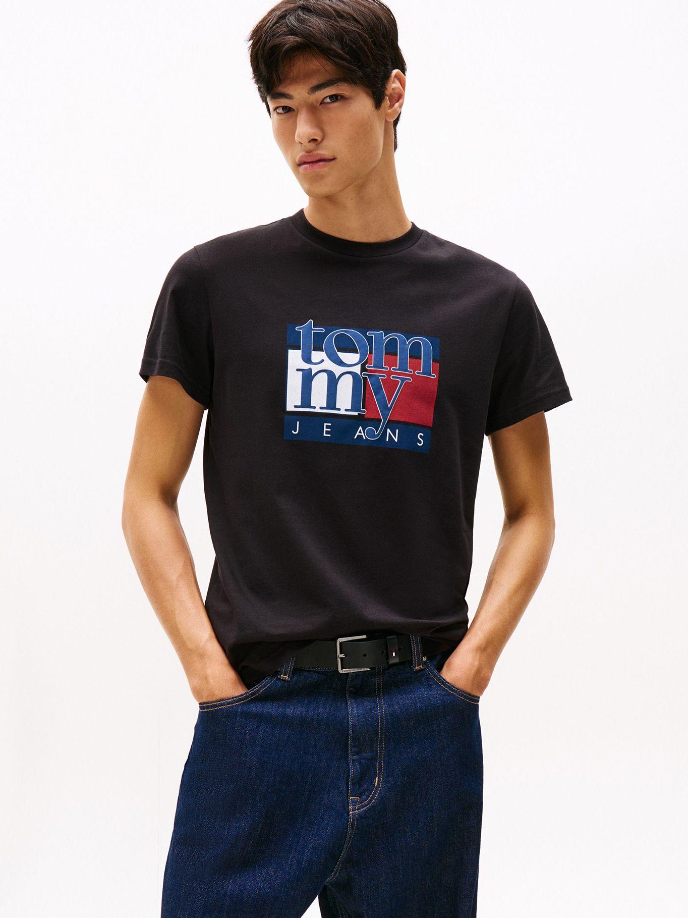 Polera Slim Con Logo Gráfico Negro Tommy Jeans-0