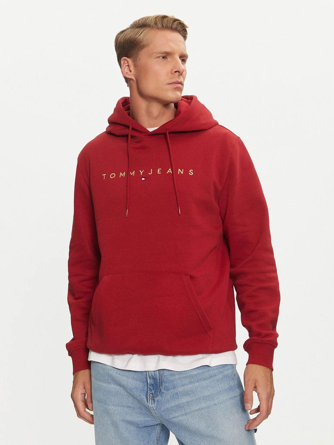 Polerón Hoodie Con Logo Bordado Rojo Tommy Jeans-0
