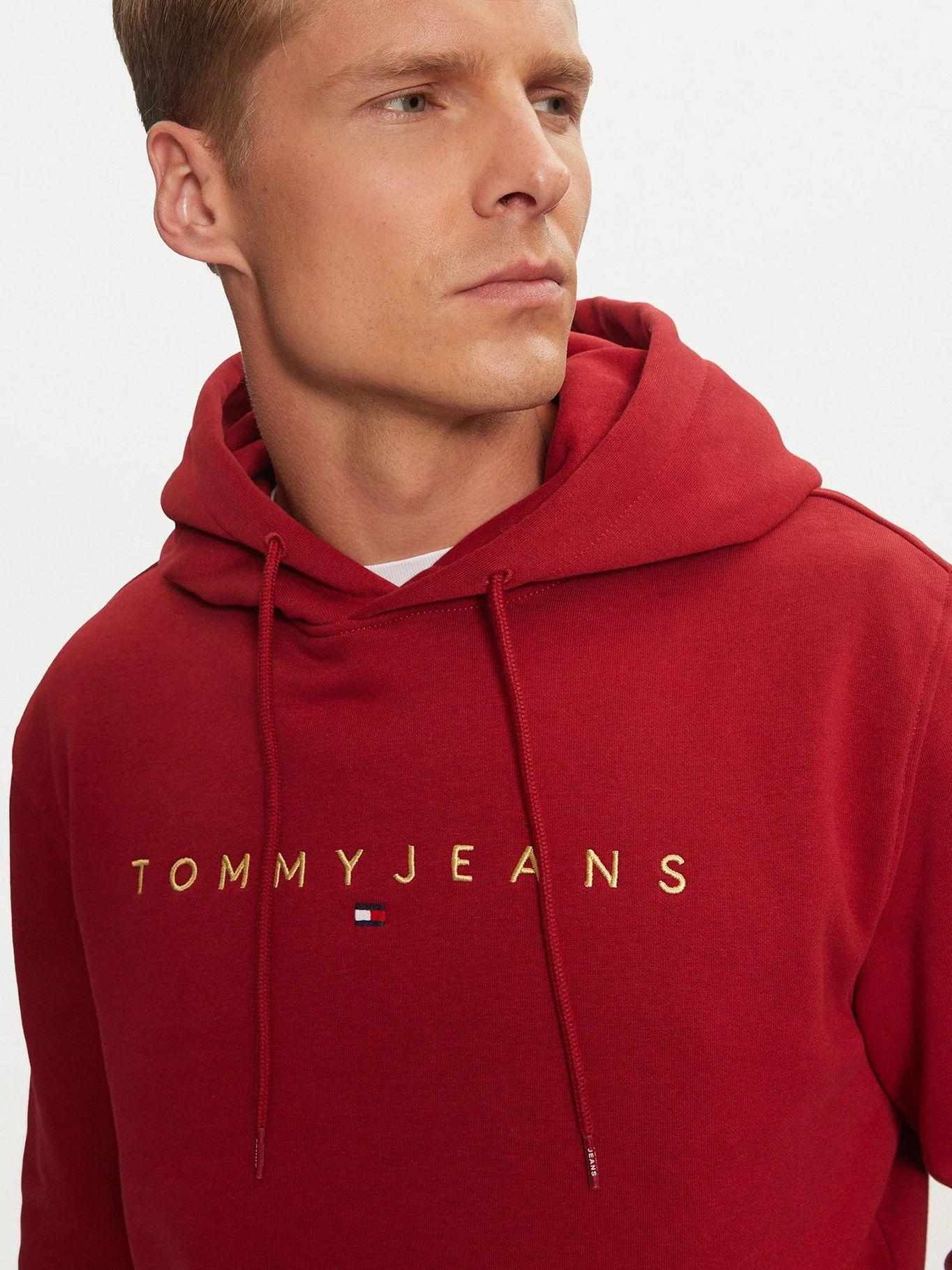 Polerón Hoodie Con Logo Bordado Rojo Tommy Jeans-3