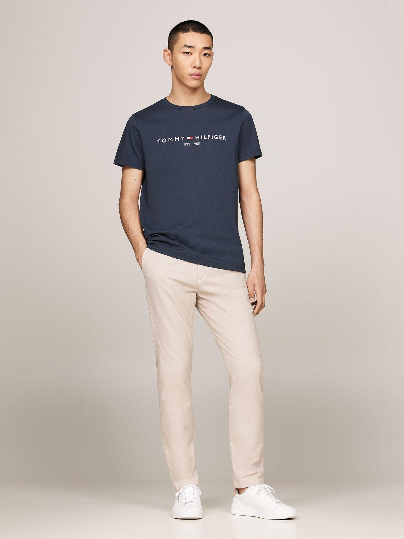 Polera Cotton Con Logo Slim-Fit Azul Tommy Hilfiger-1