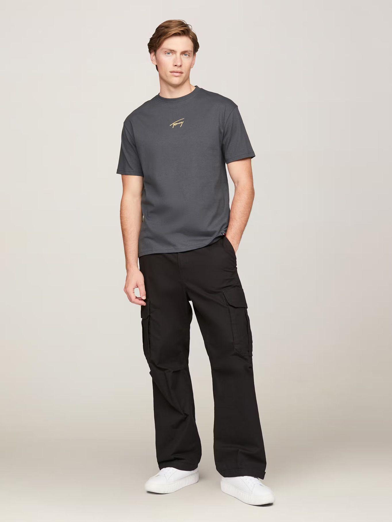 Polera Gold Signature Regular Fit Gris Tommy Hilfiger-1
