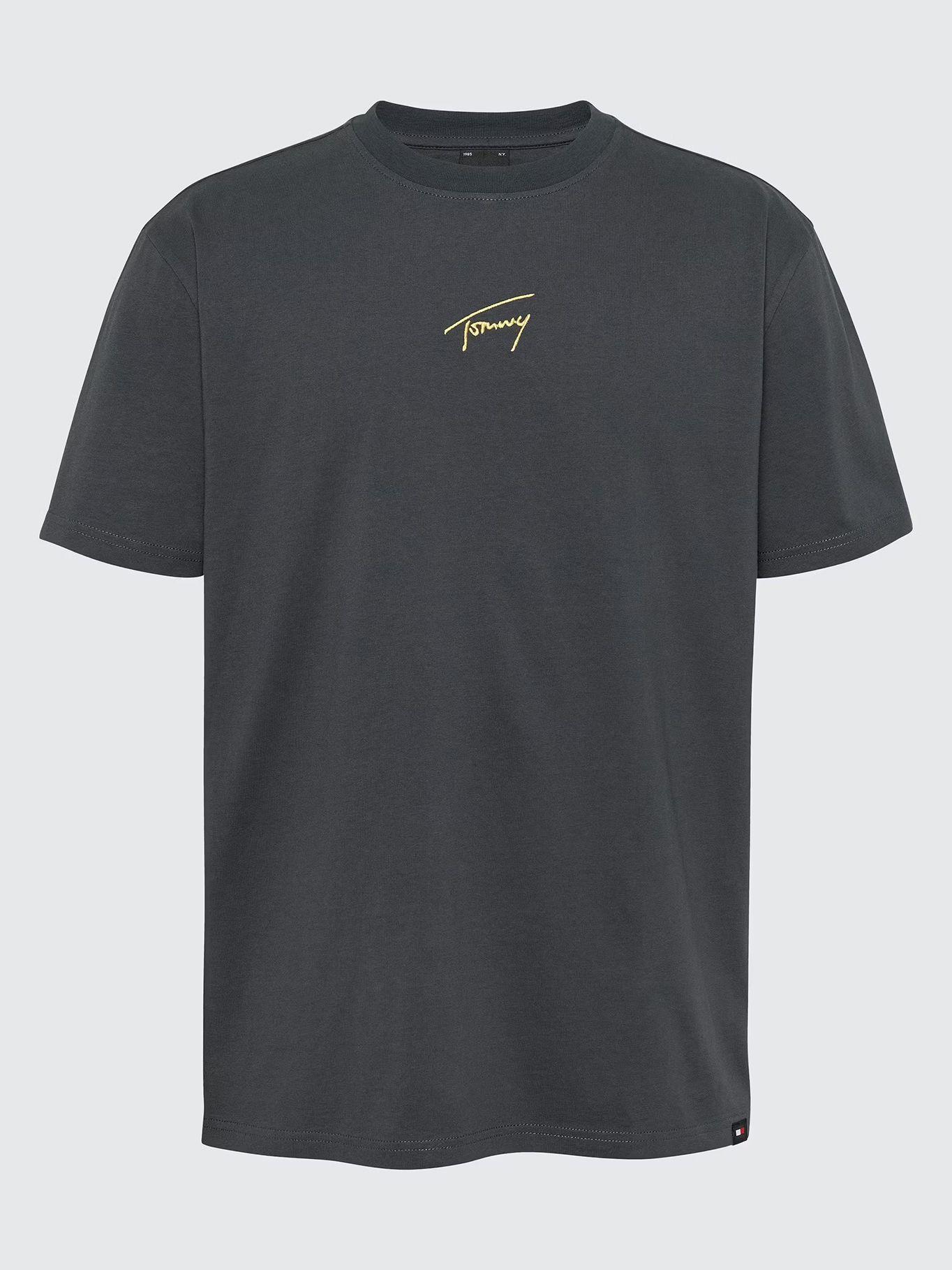 Polera Gold Signature Regular Fit Gris Tommy Hilfiger-4