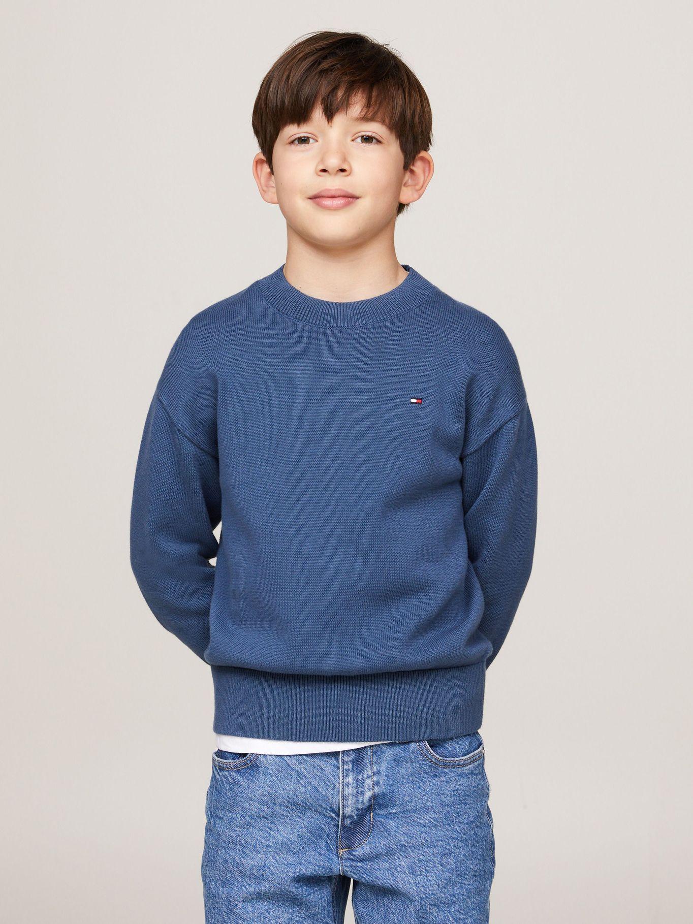 Sweater Con Logo Bordado Essential Azul Tommy Hilfiger-0