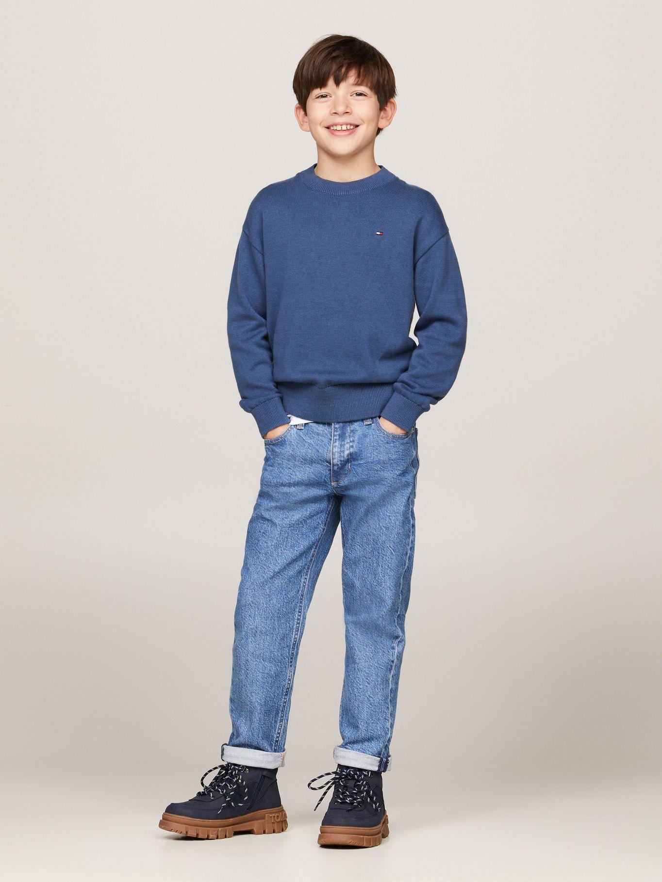 Sweater Con Logo Bordado Essential Azul Tommy Hilfiger-1