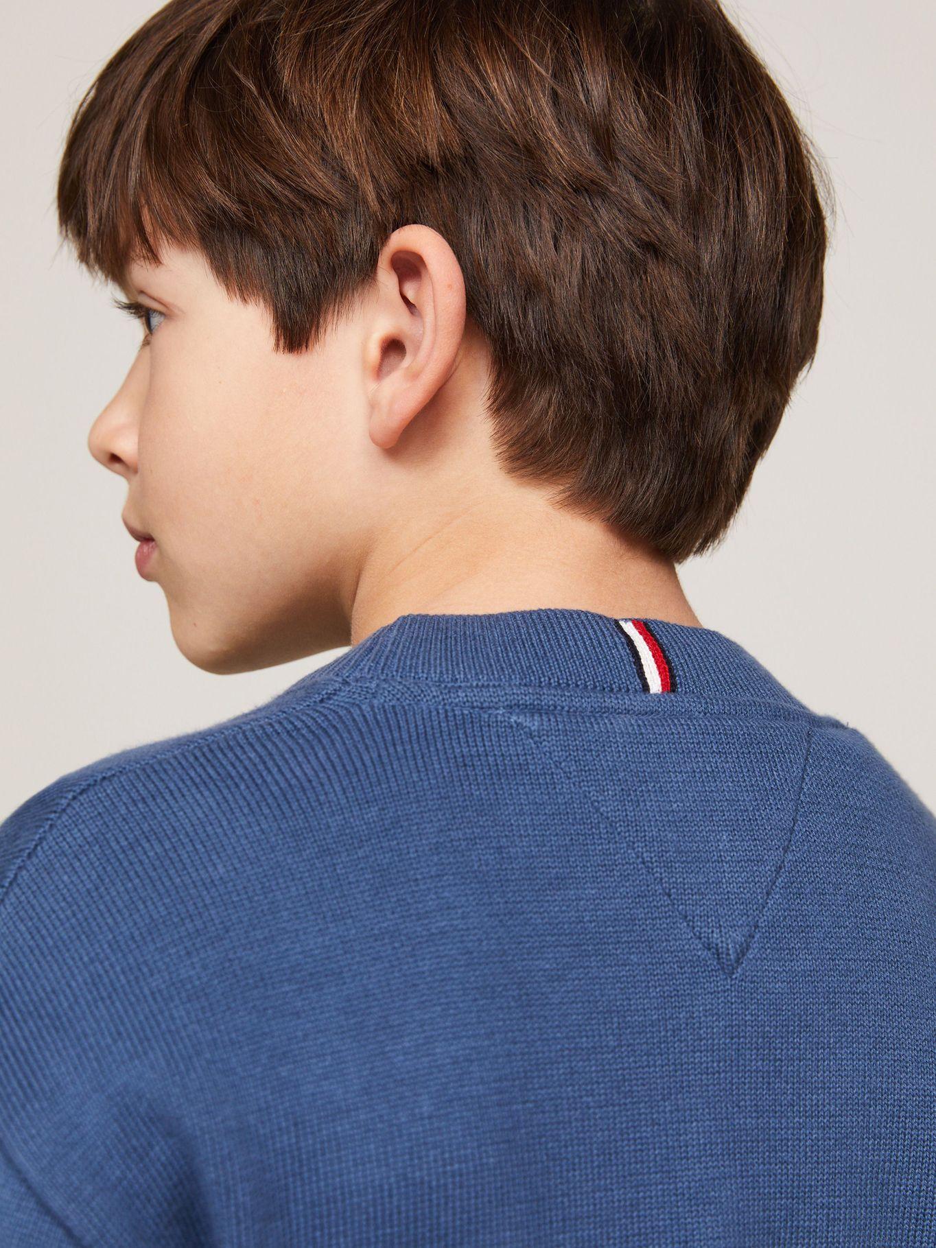 Sweater Con Logo Bordado Essential Azul Tommy Hilfiger-3