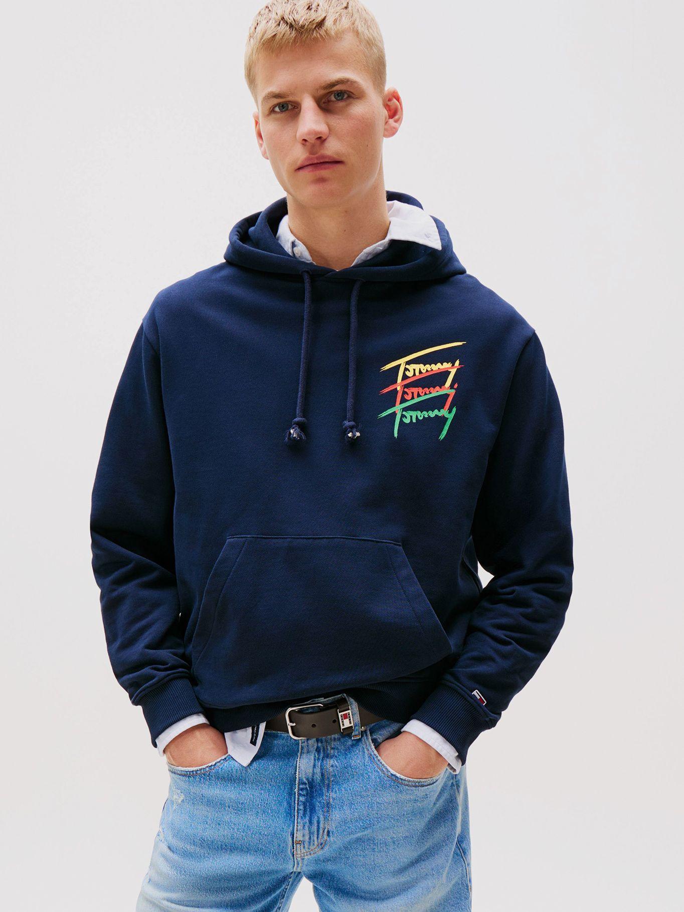 Polerón Hoodie Signature Logo Azul Tommy Jeans-0