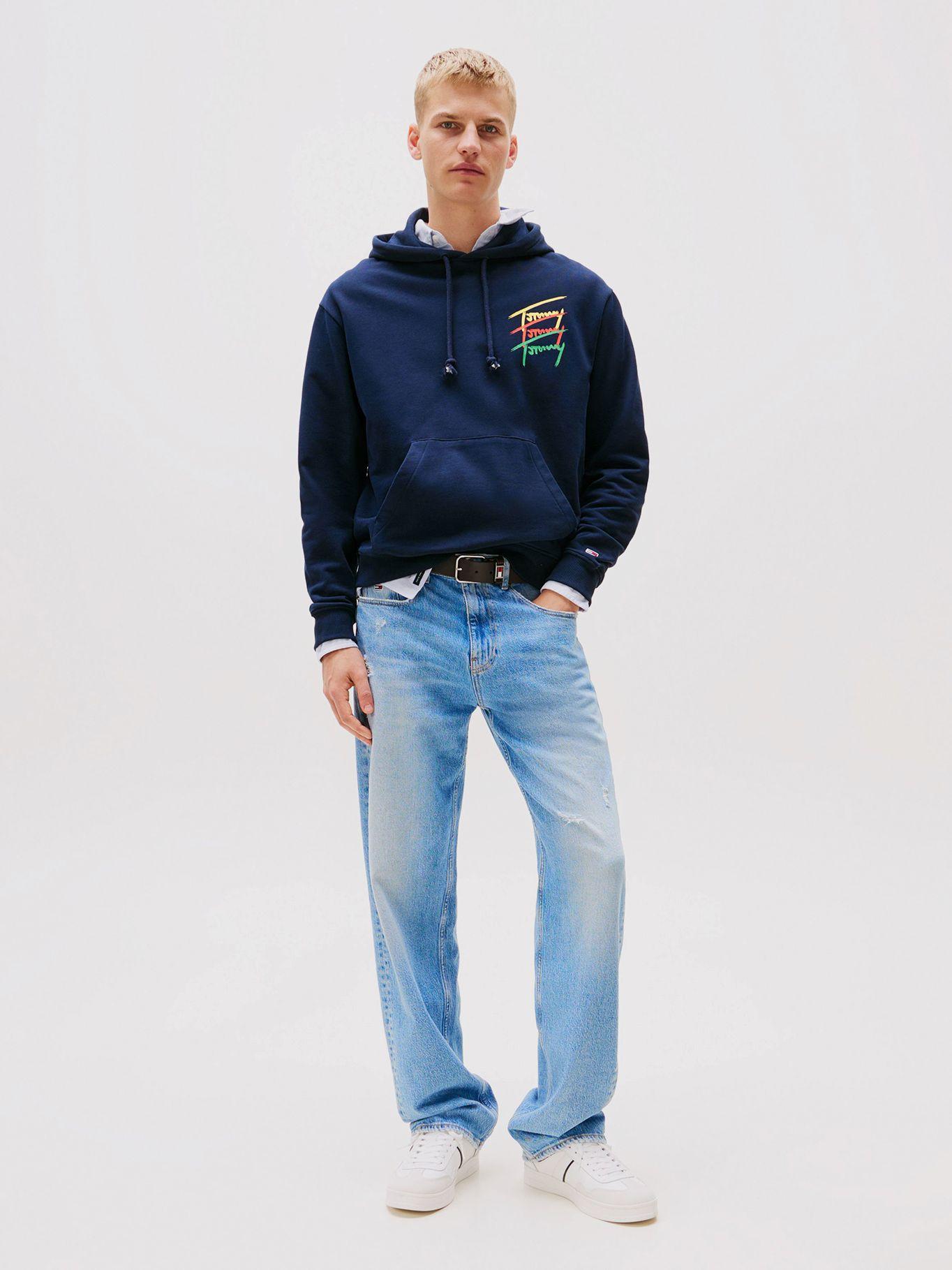 Polerón Hoodie Signature Logo Azul Tommy Jeans-1