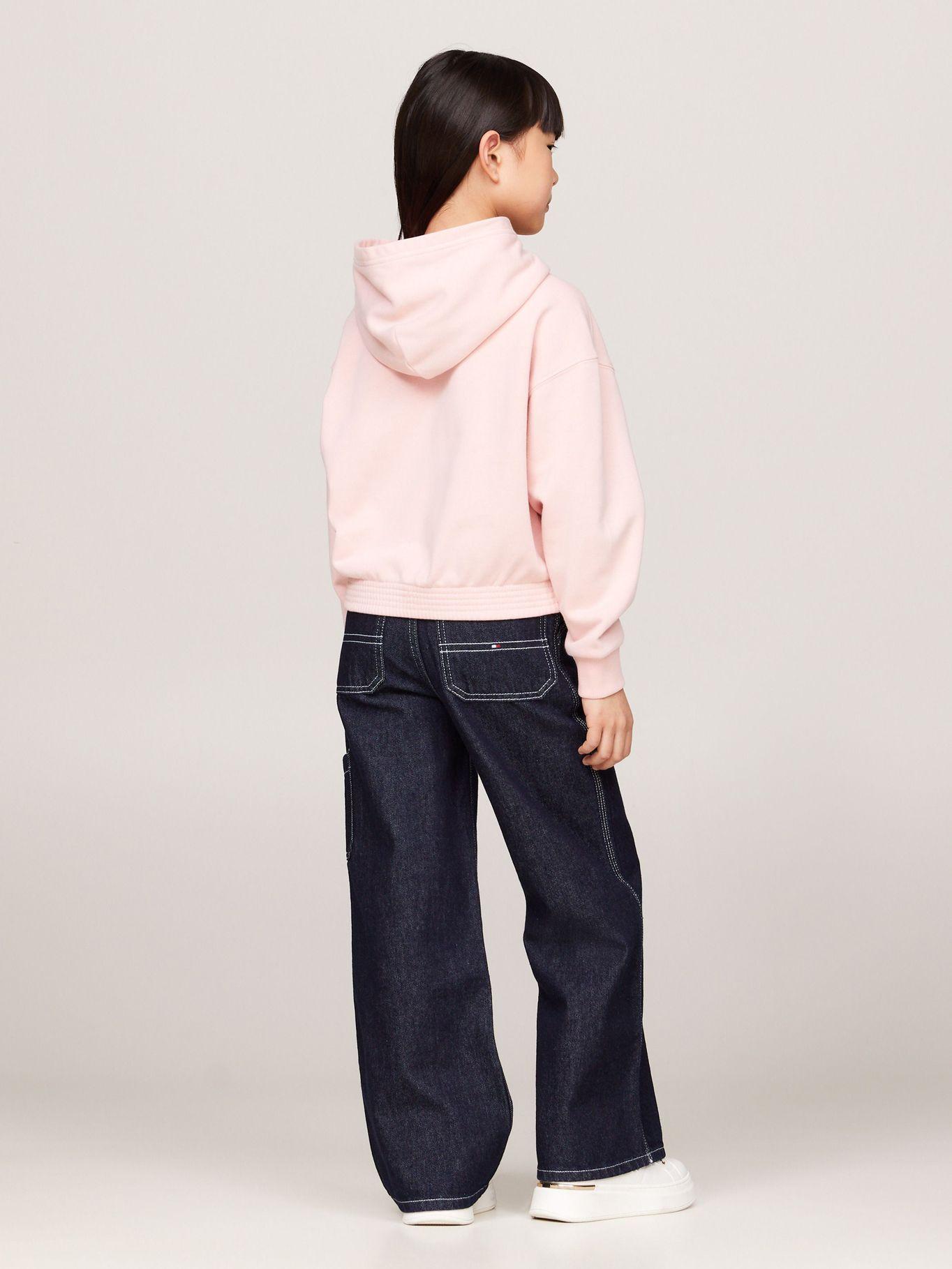 Polerón Hoodie Amplio Con Logo Rosado Tommy Hilfiger-2