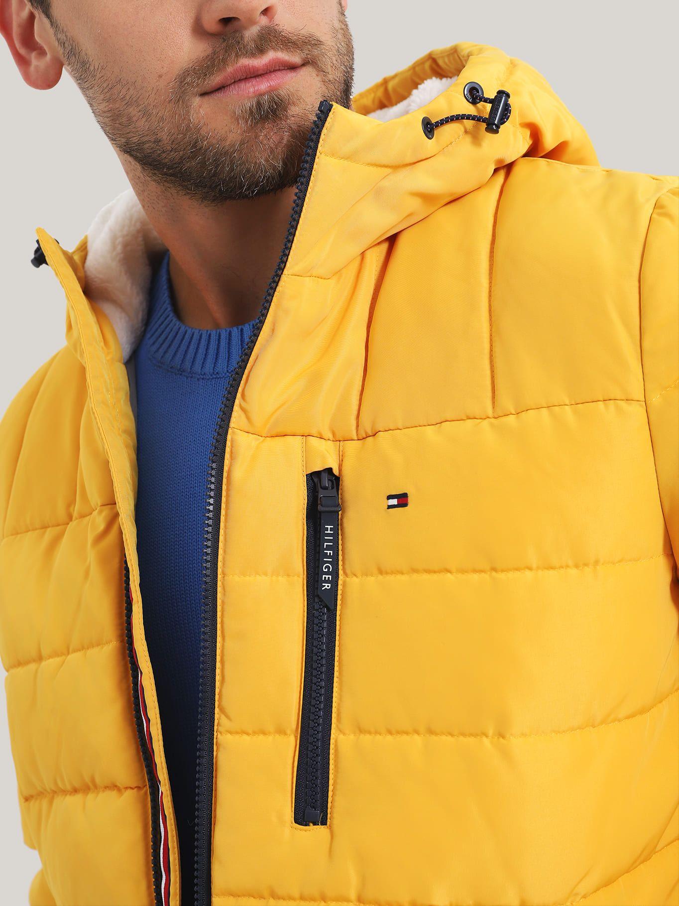 Parka Hoodie Quilted Con Logo Amarillo Tommy Hilfiger-4