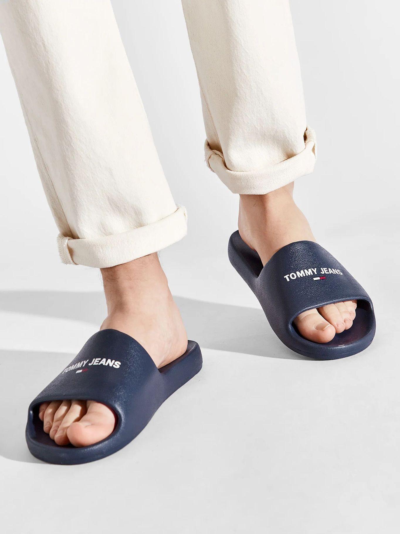 Sandalias Pool Slide Essential Logo Azul Tommy Hilfiger-1