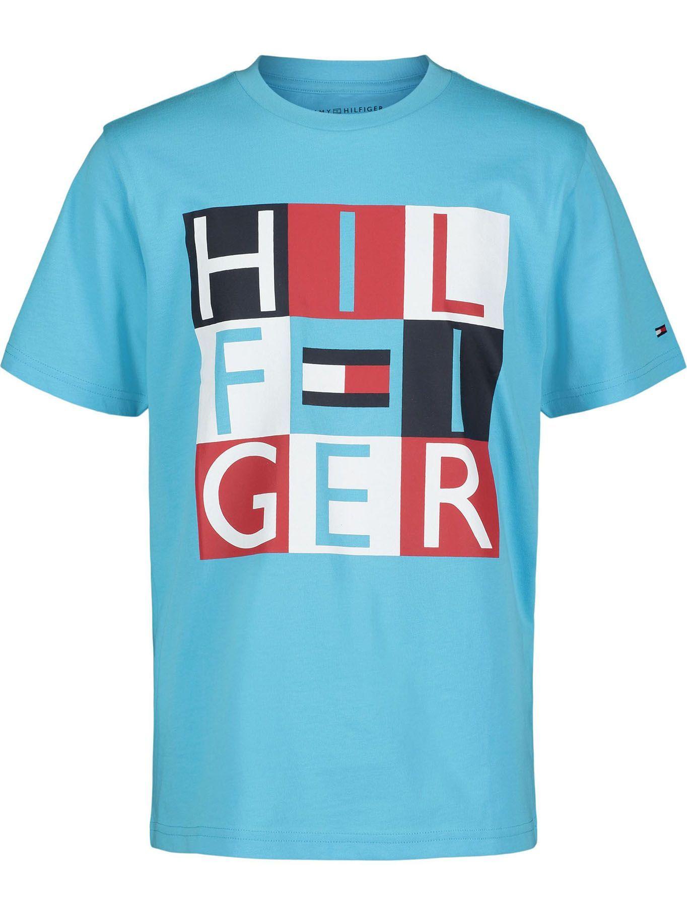 Polera Square Logo Celeste Tommy Hilfiger-0