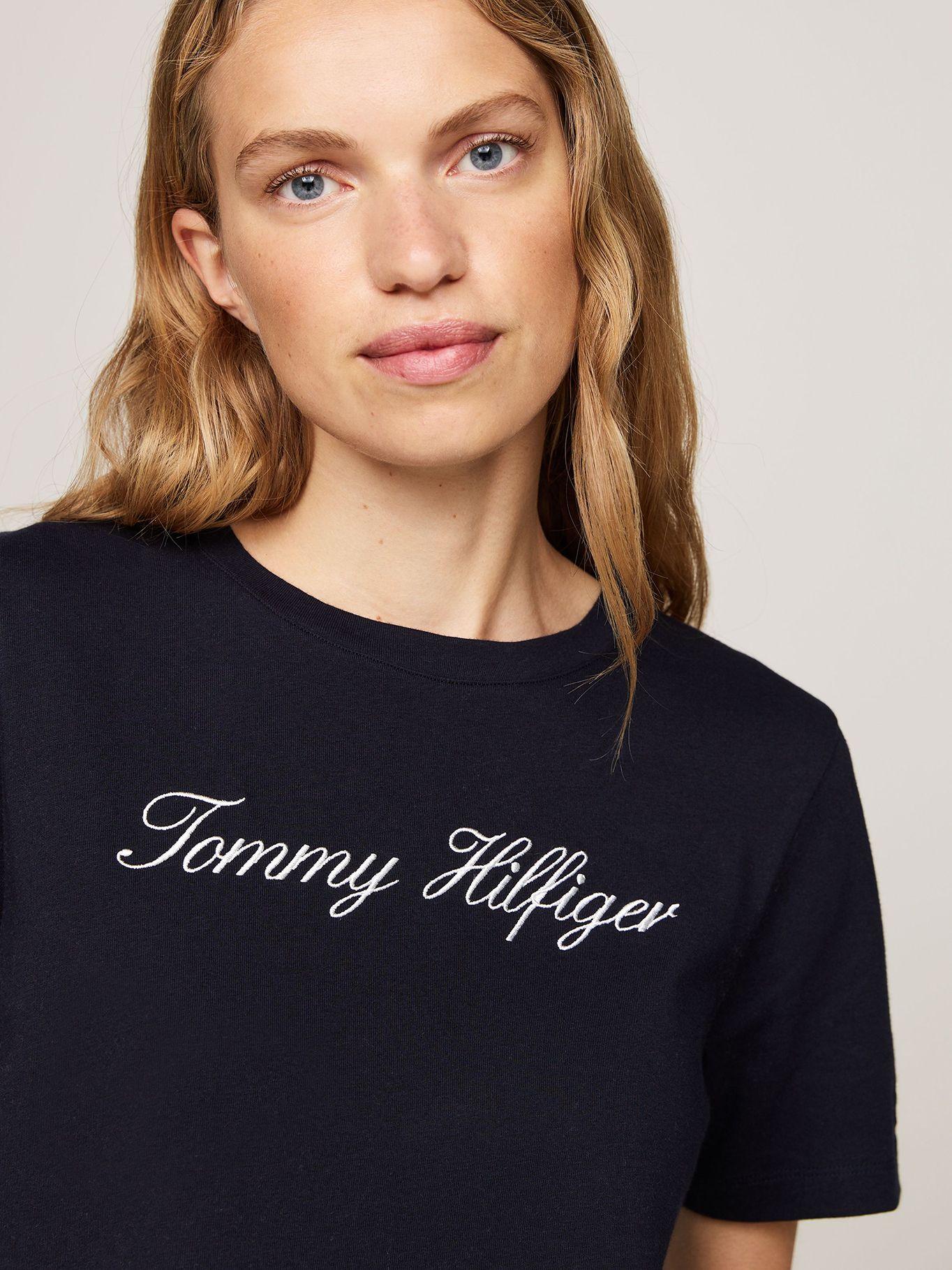 Polera Con Logo Script Regular Fit Azul Tommy Hilfiger-3
