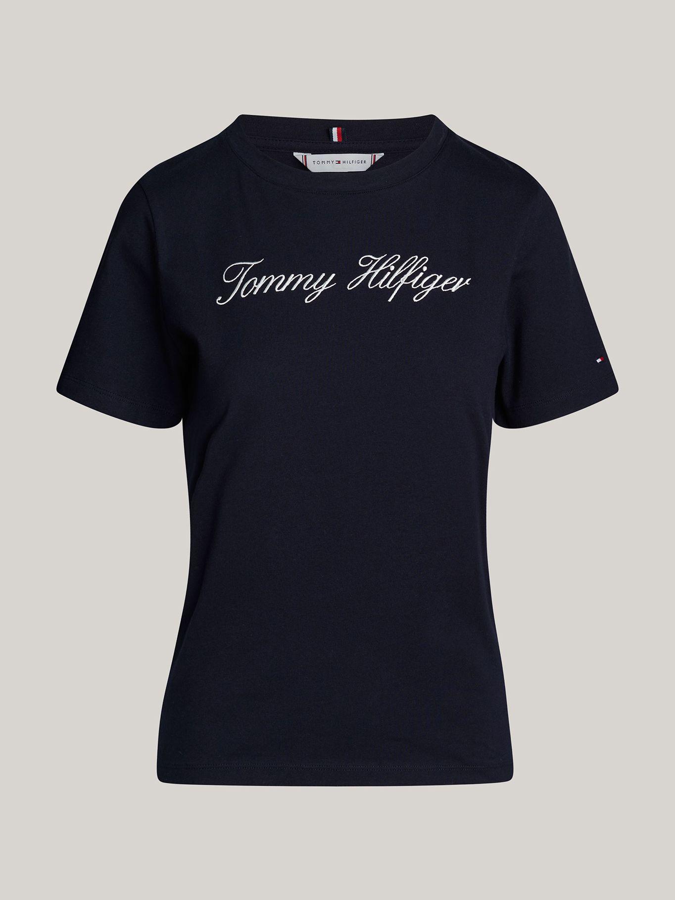 Polera Con Logo Script Regular Fit Azul Tommy Hilfiger-4
