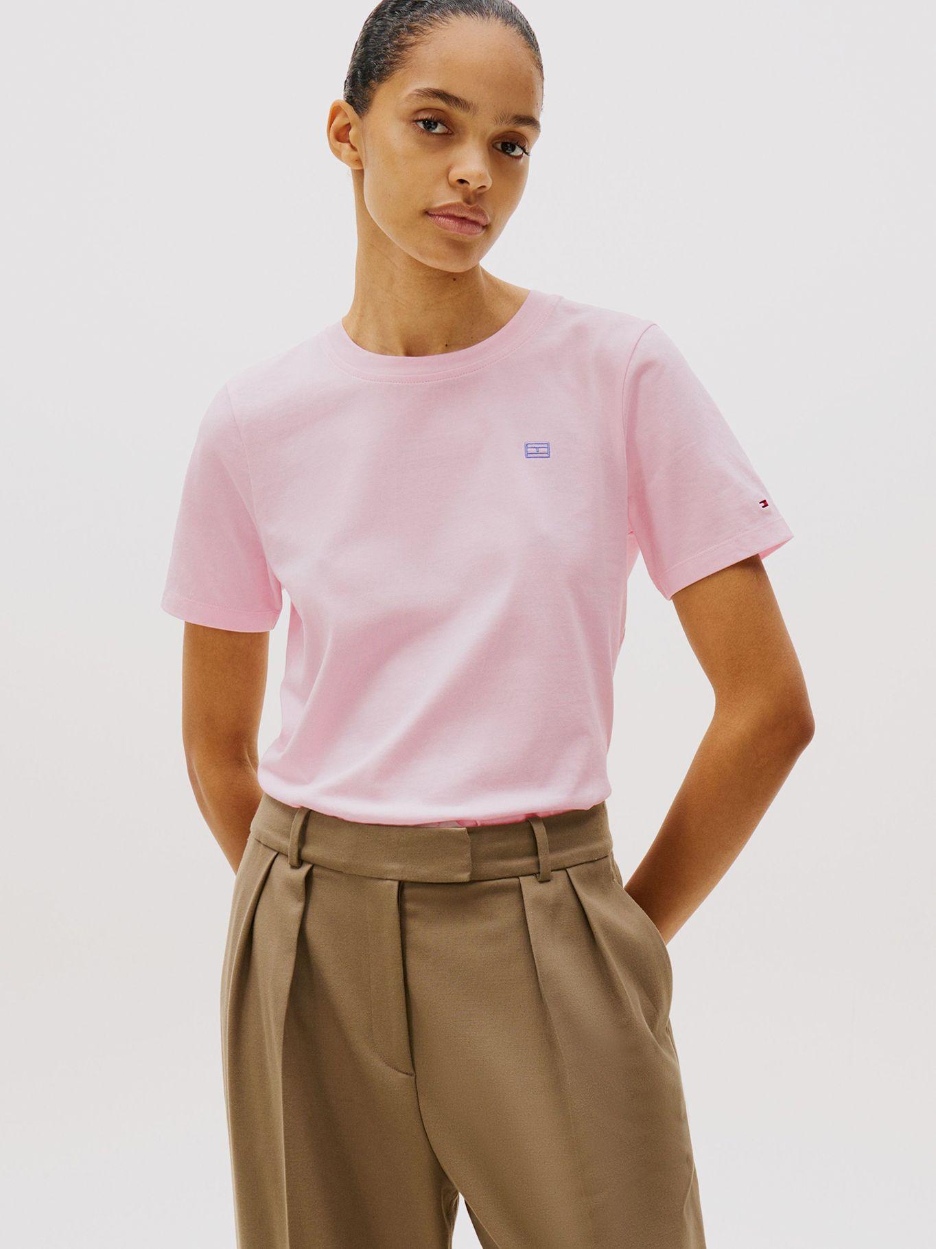 Polera Contrast Flag Logo Rosado Tommy Hilfiger-0