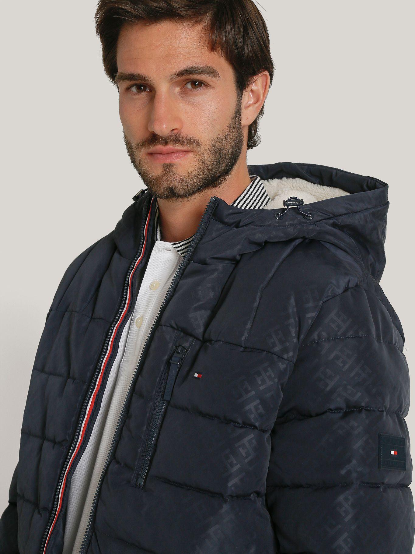 Parka Hoodie Quilted Con Logo Azul Tommy Hilfiger-3