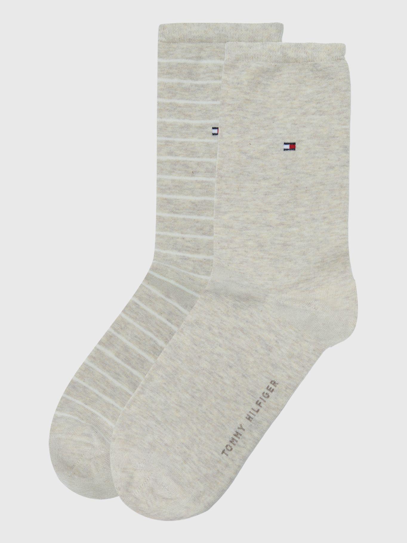 Pack De 2 Calcetines De Rayas Gris Tommy Hilfiger-0