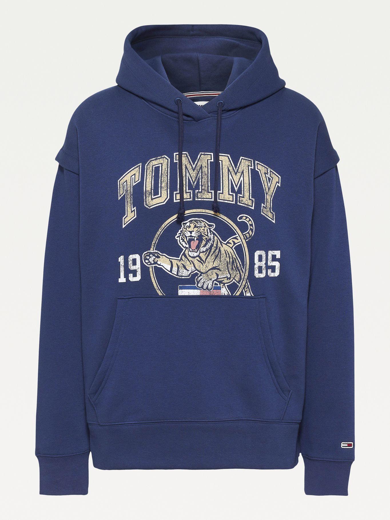 Polerón Hoodie Logo Tigre Azul Tommy Jeans MY2-3