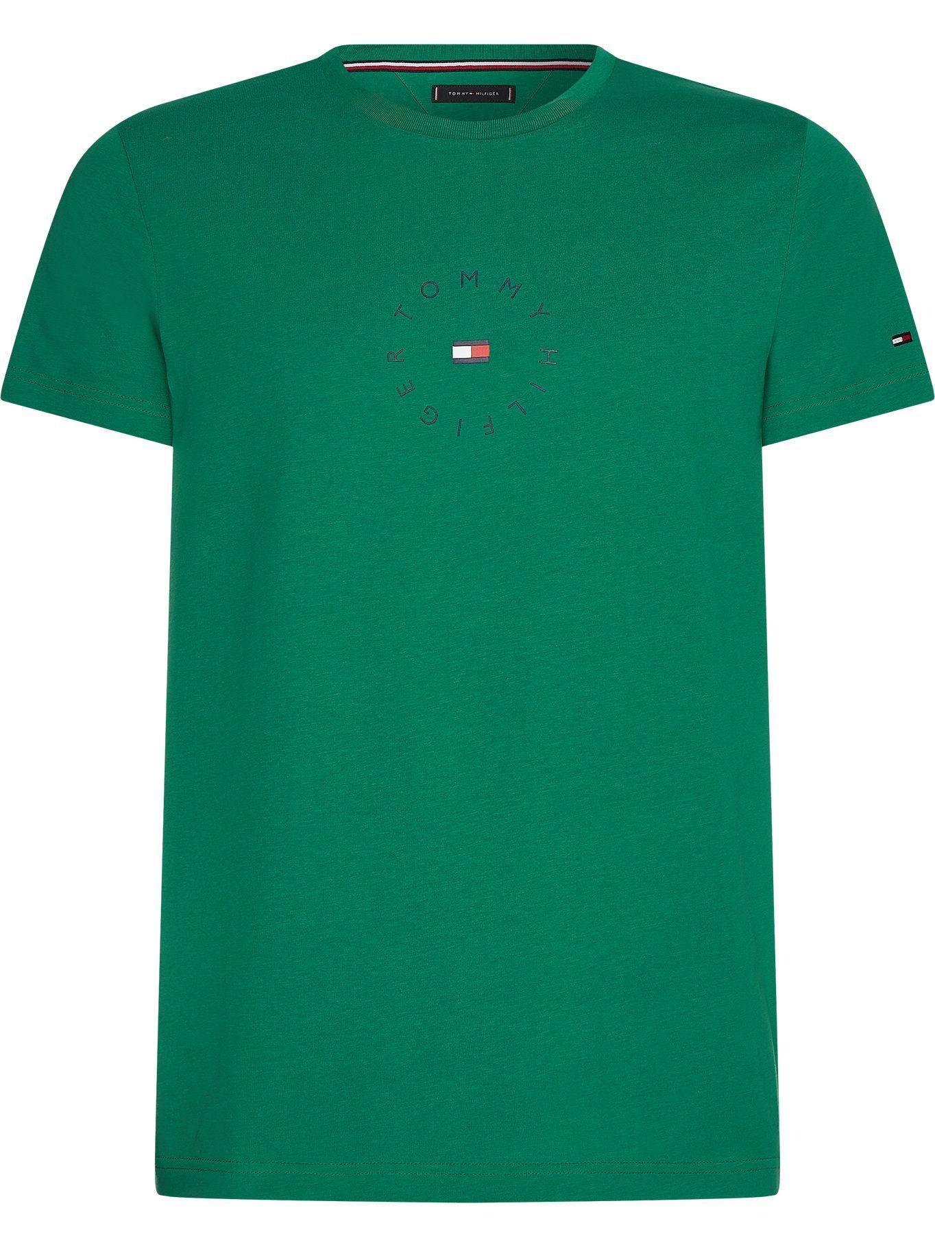 Polera Cotton Logo Verde Tommy Hilfiger A2-0