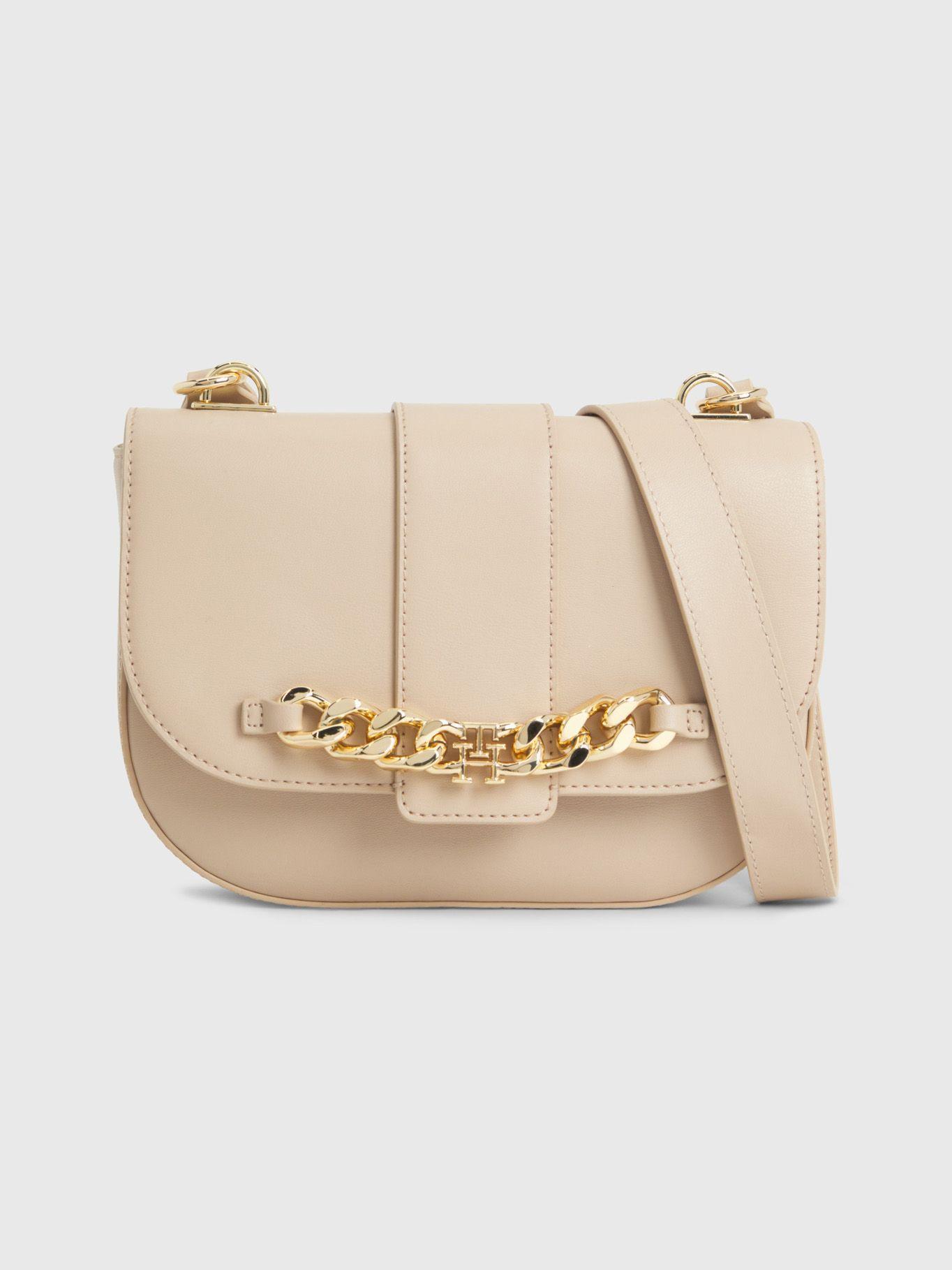 Bandolera Crossover Con Cadena Beige Tommy Hilfiger-0