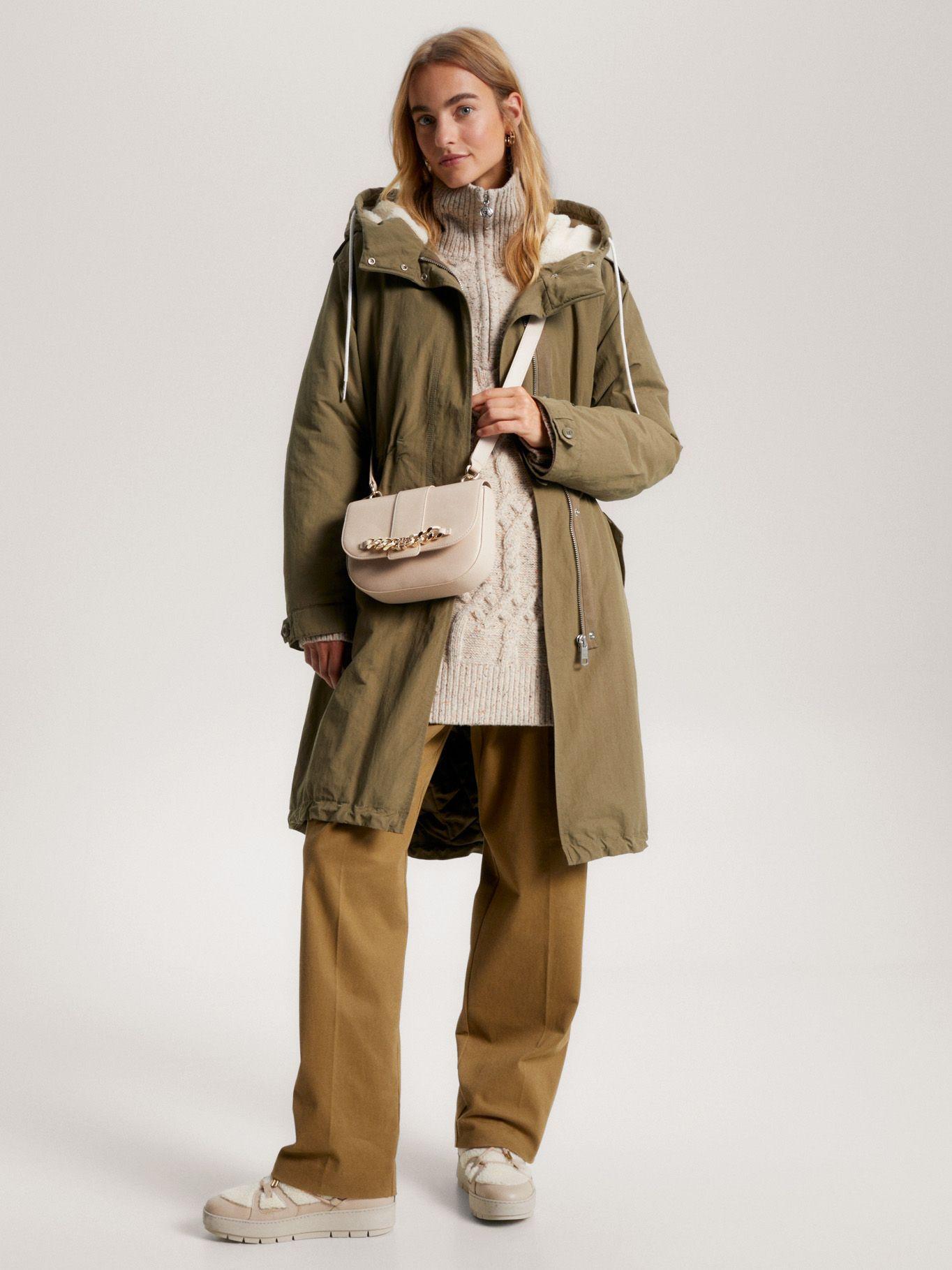 Bandolera Crossover Con Cadena Beige Tommy Hilfiger-1