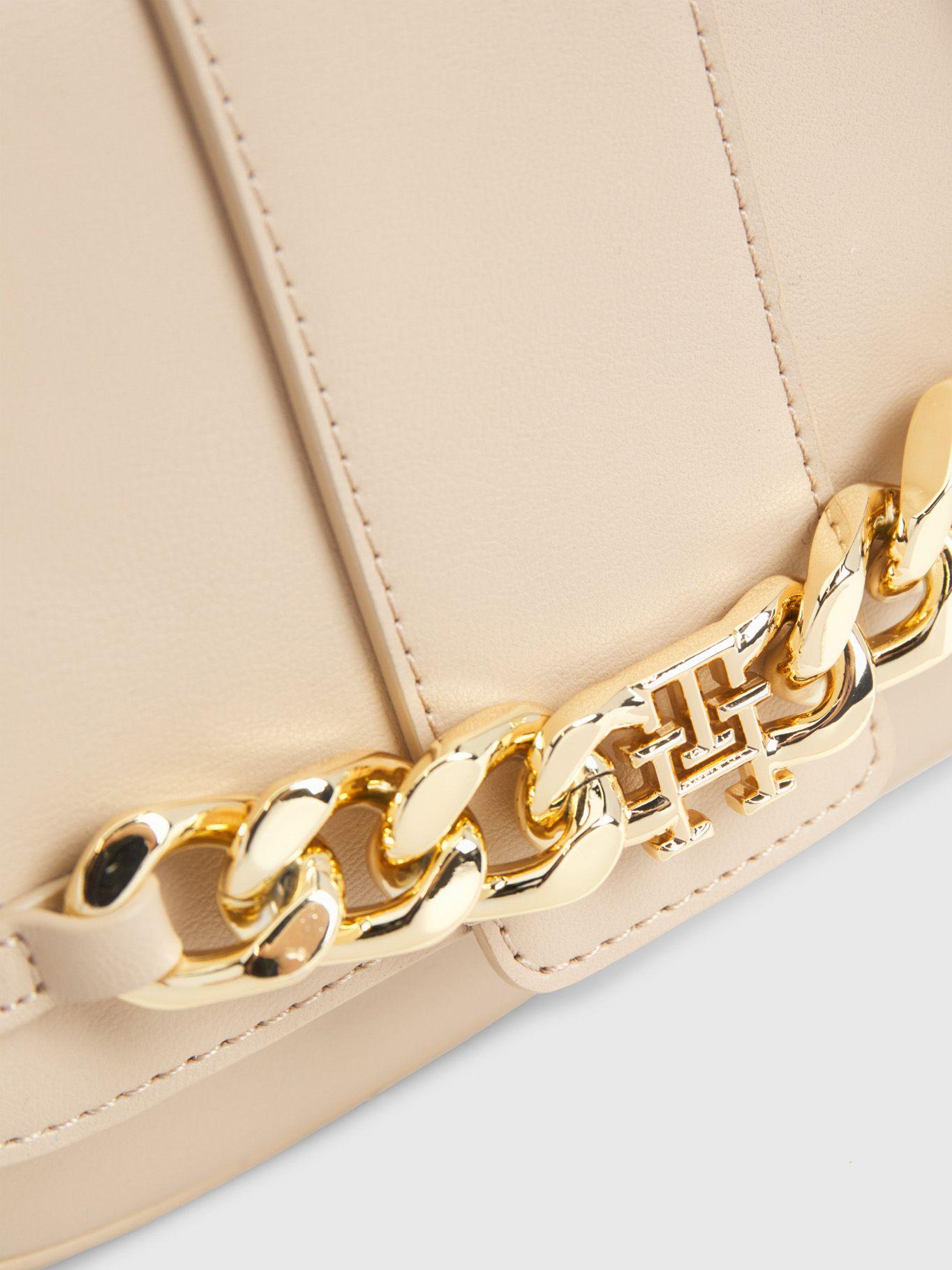 Bandolera Crossover Con Cadena Beige Tommy Hilfiger-4
