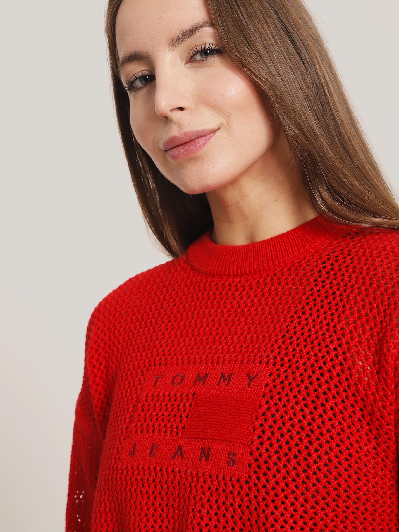 Sweater De Punto Calado Con Logo Rojo Tommy Jeans-3