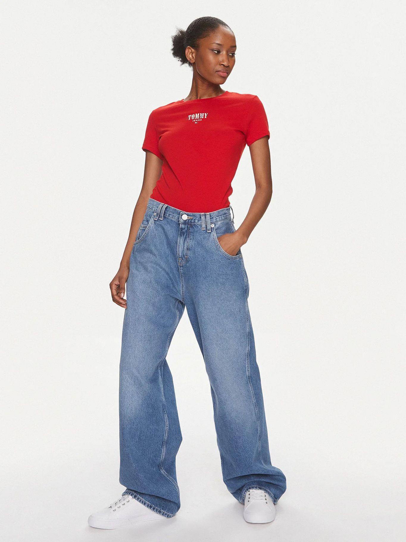 Polera Essential Con Logo Slim Fit Rojo Tommy Jeans-1