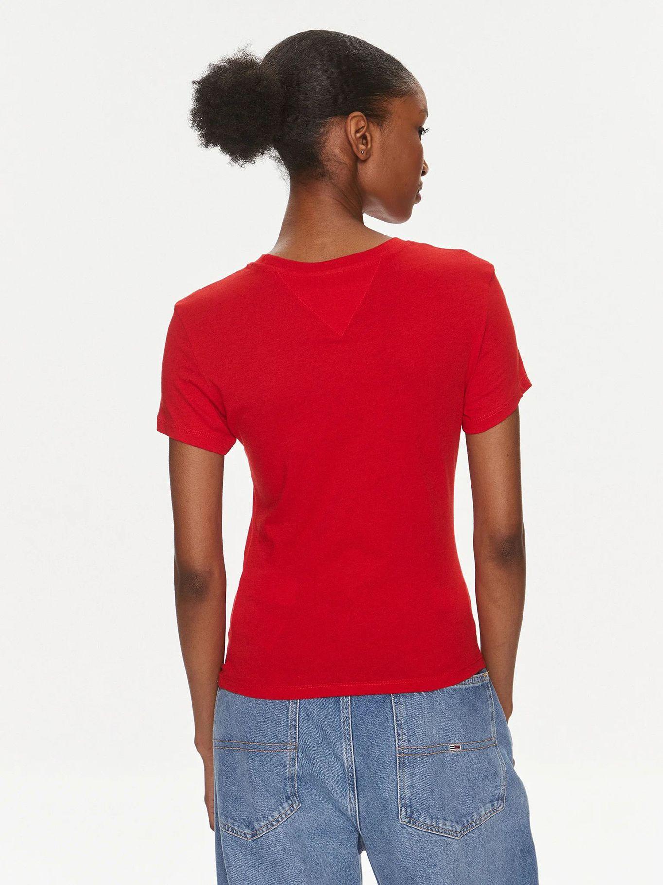 Polera Essential Con Logo Slim Fit Rojo Tommy Jeans-2