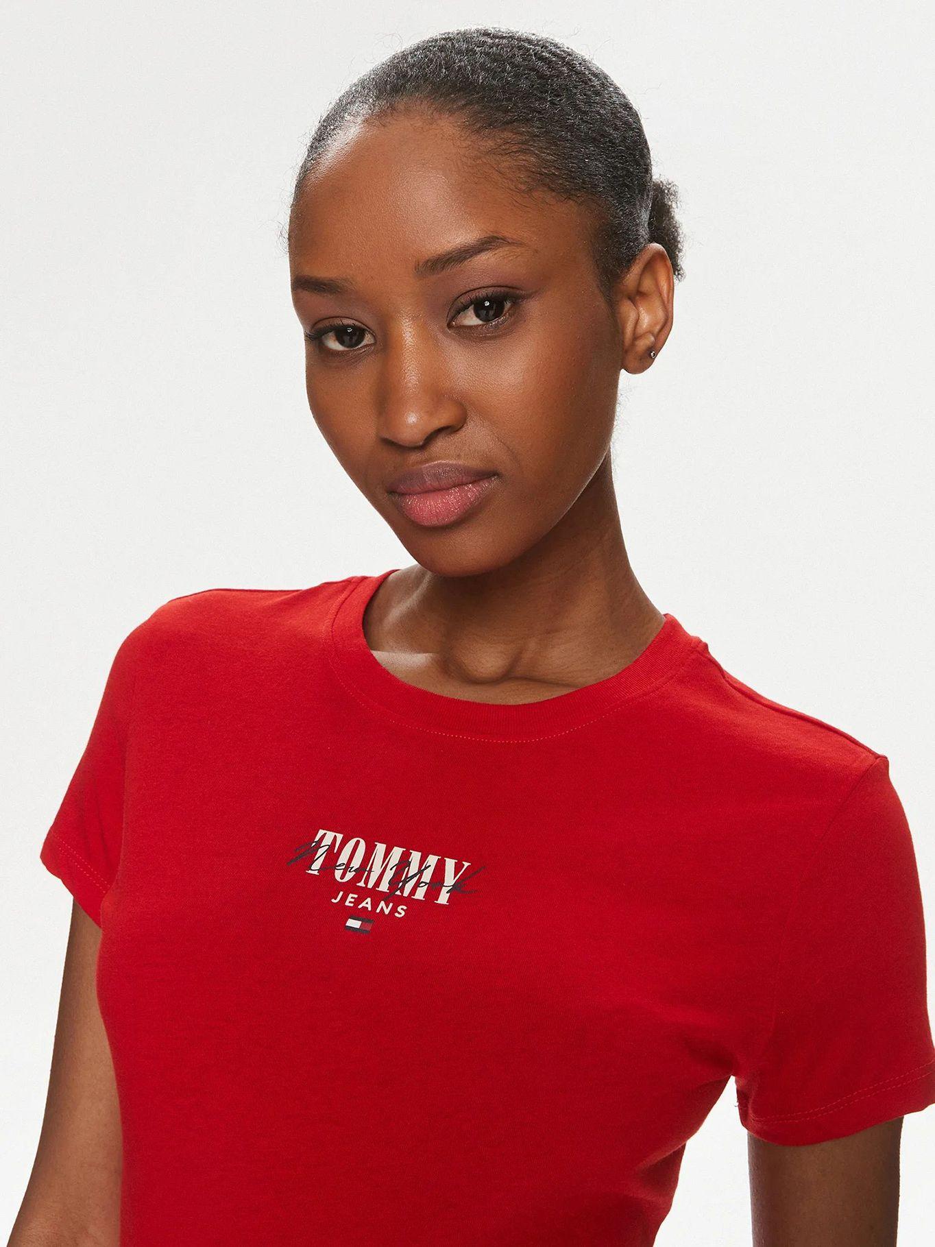 Polera Essential Con Logo Slim Fit Rojo Tommy Jeans-3