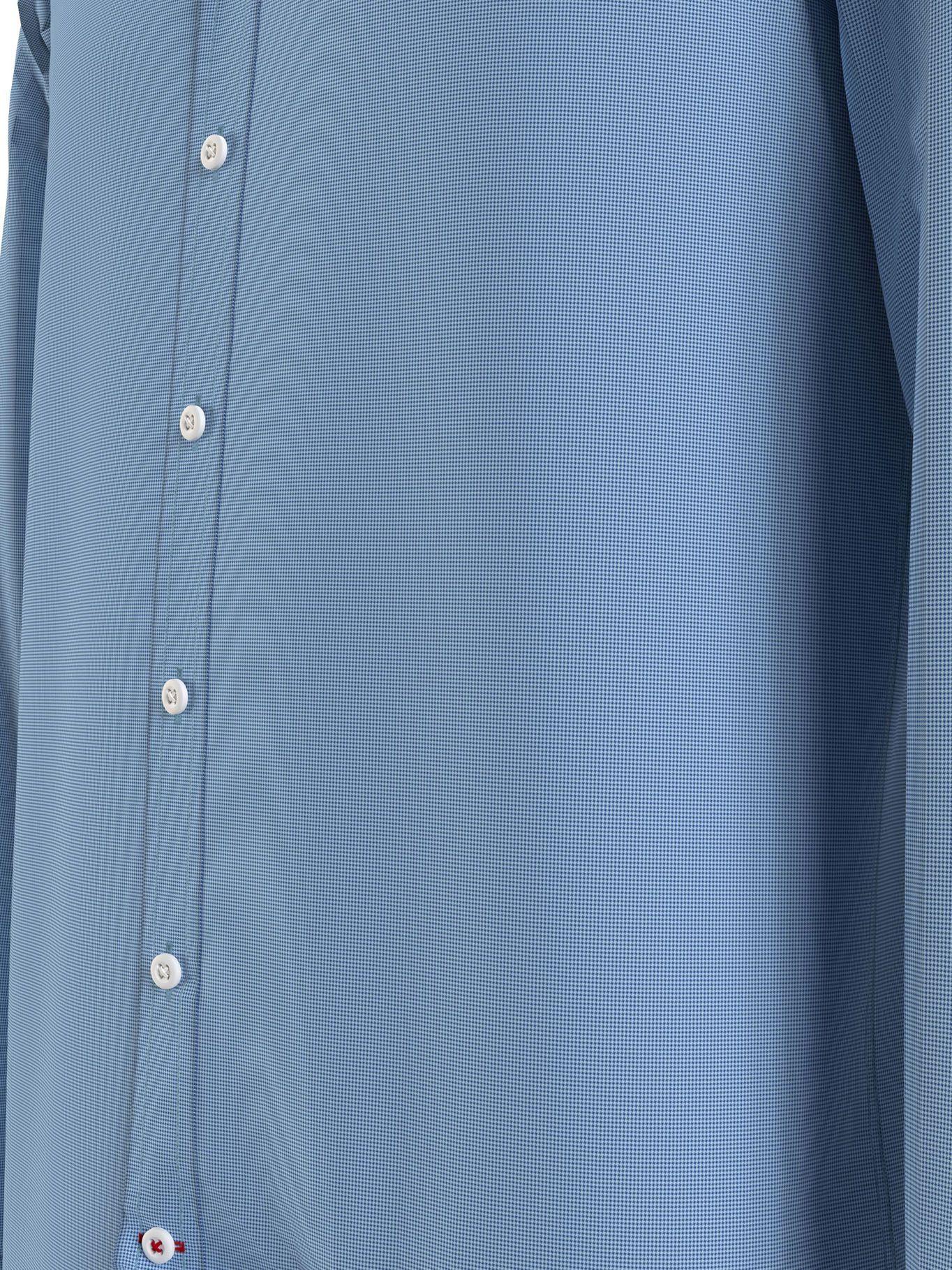 Camisa Lisa Con Logo Regular Fit Azul Tommy Hilfiger-4