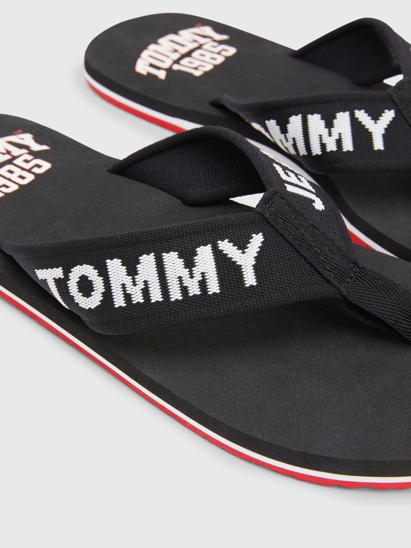 Sandalias Con Logo En Cinta Negro Tommy Hilfiger-2