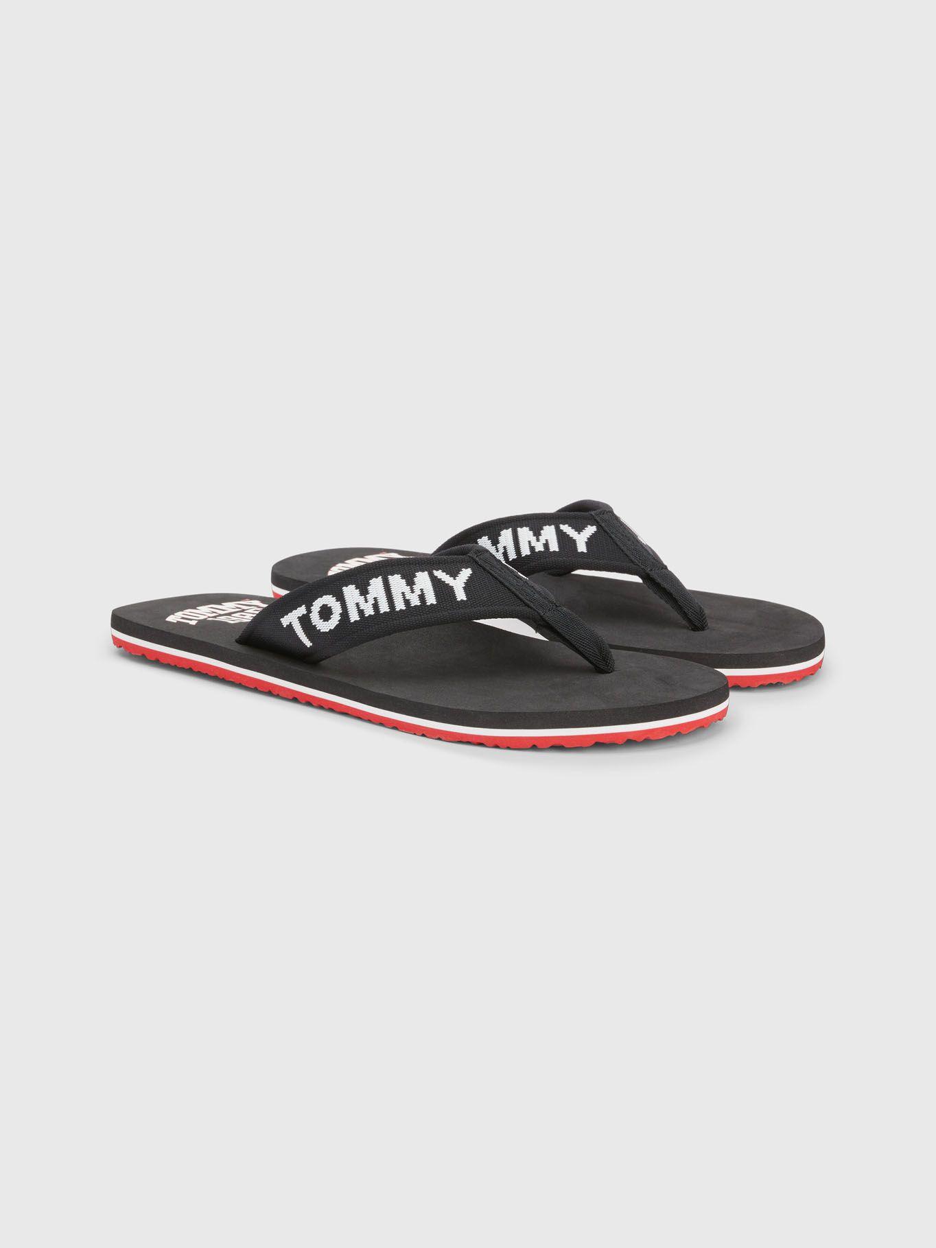 Sandalias Con Logo En Cinta Negro Tommy Hilfiger-0
