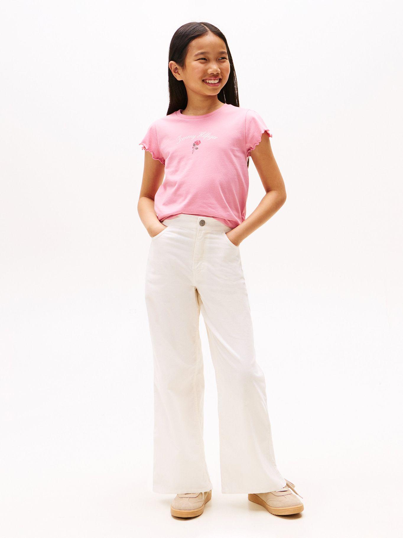 Polera Con Logo Script Gráfico Rosado Tommy Hilfiger-1