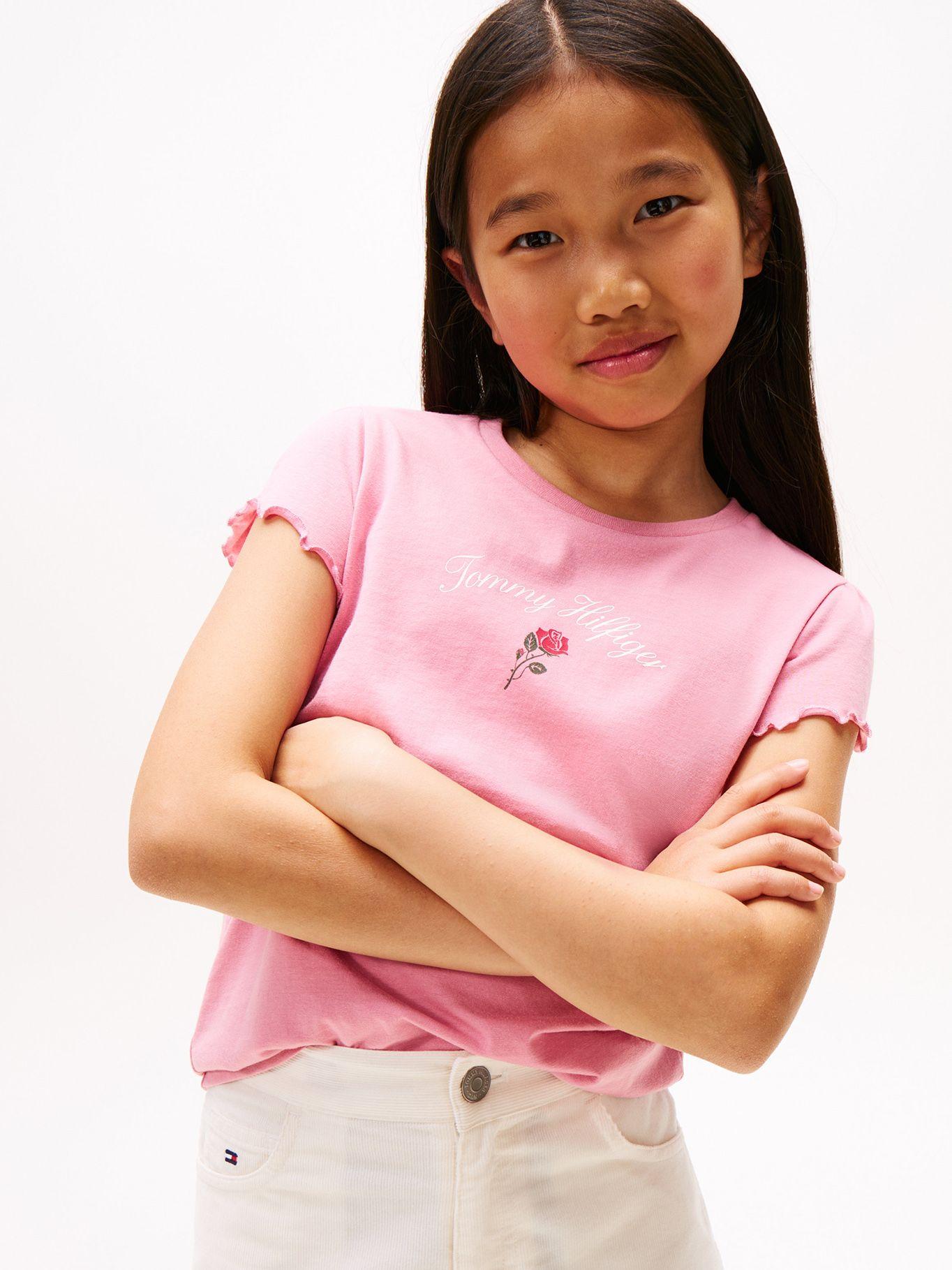 Polera Con Logo Script Gráfico Rosado Tommy Hilfiger-3