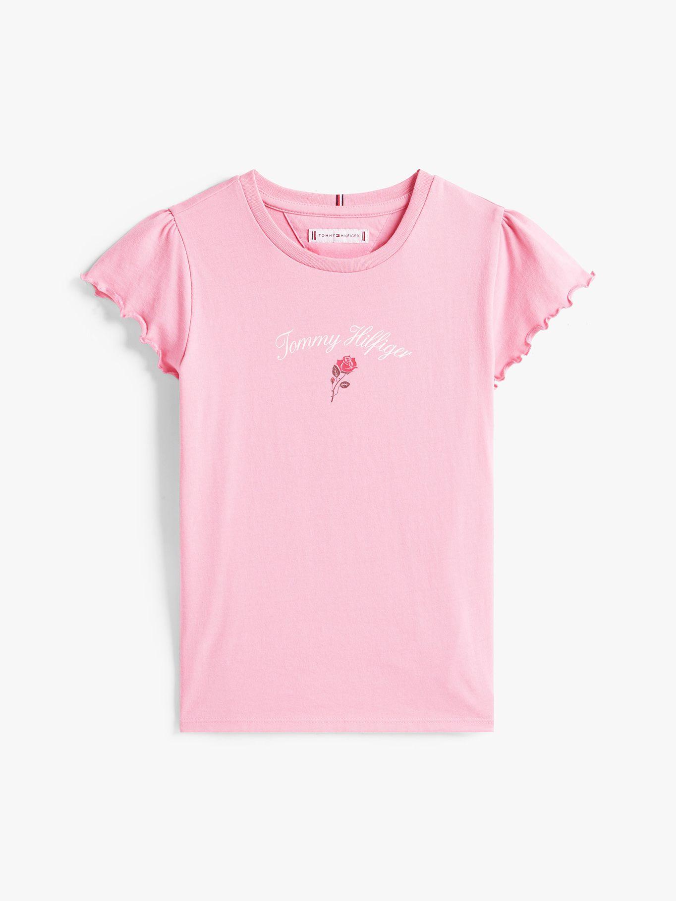 Polera Con Logo Script Gráfico Rosado Tommy Hilfiger-4