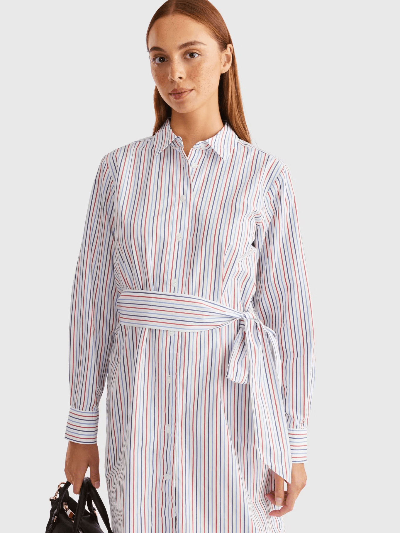 Vestido Camisero Global Stripe Blanco Tommy Hilfiger-3