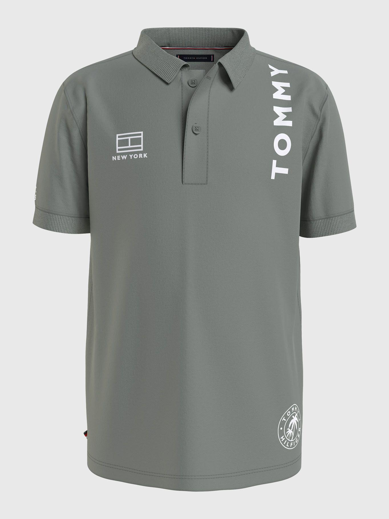 Polo Organic Cotton Con Logo Gris Tommy Hilfiger-0