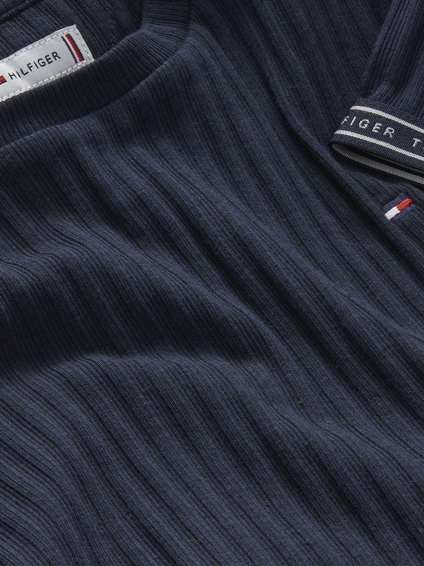 Polera Acanalada Con Logo Azul Tommy Hilfiger-2