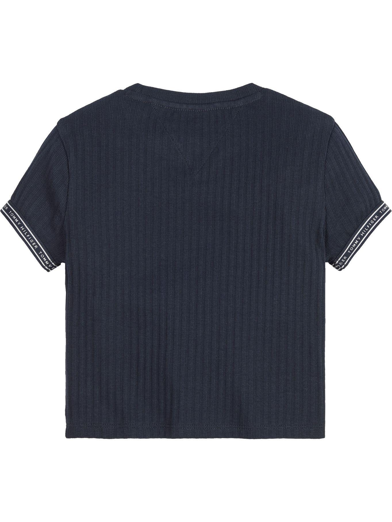 Polera Acanalada Con Logo Azul Tommy Hilfiger-1