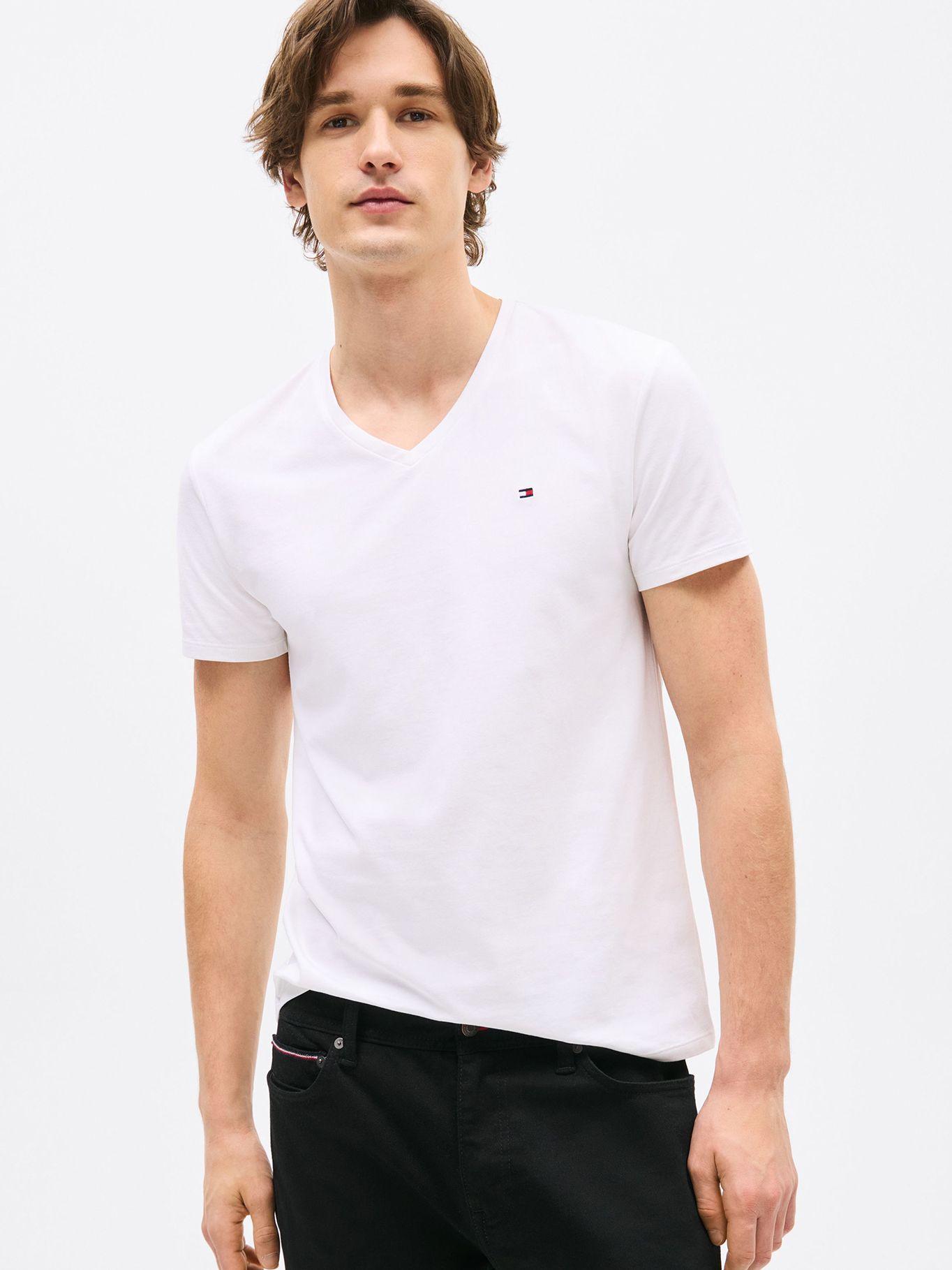 Polera Essential Cotton V-Neck Slim Fit Blanco Tommy Hilfiger-0