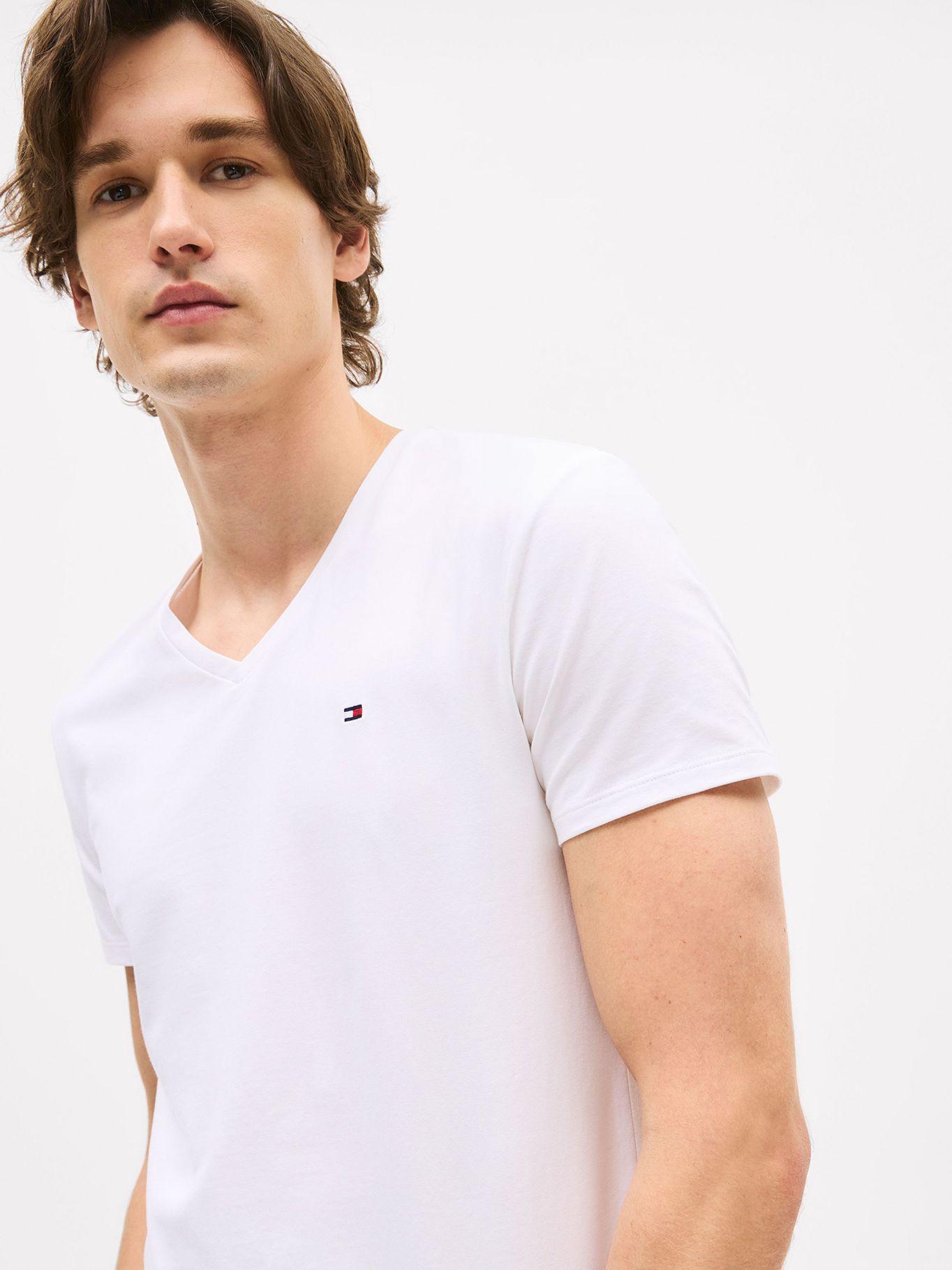 Polera Essential Cotton V-Neck Slim Fit Blanco Tommy Hilfiger-3