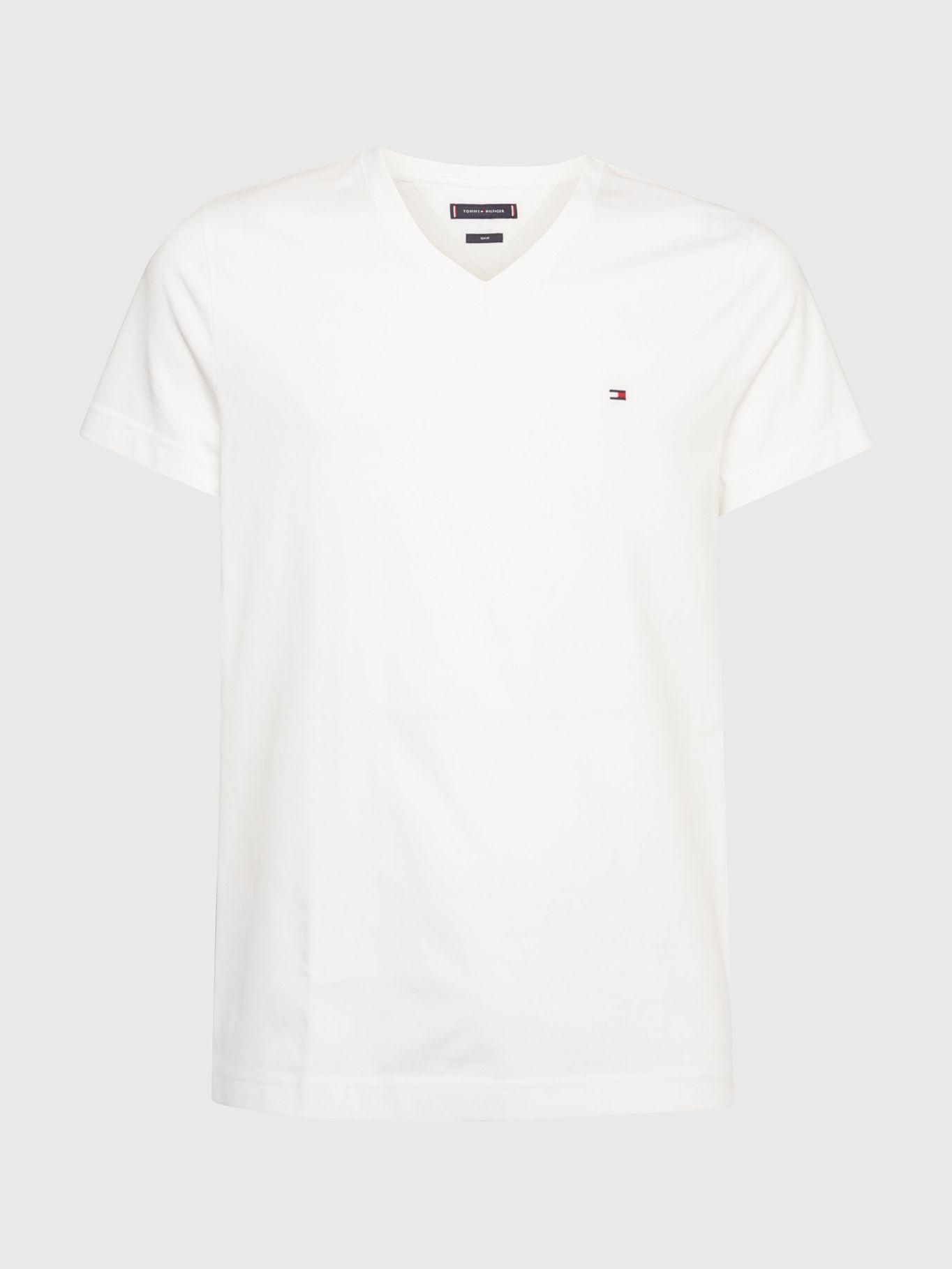 Polera Essential Cotton V-Neck Slim Fit Blanco Tommy Hilfiger-4