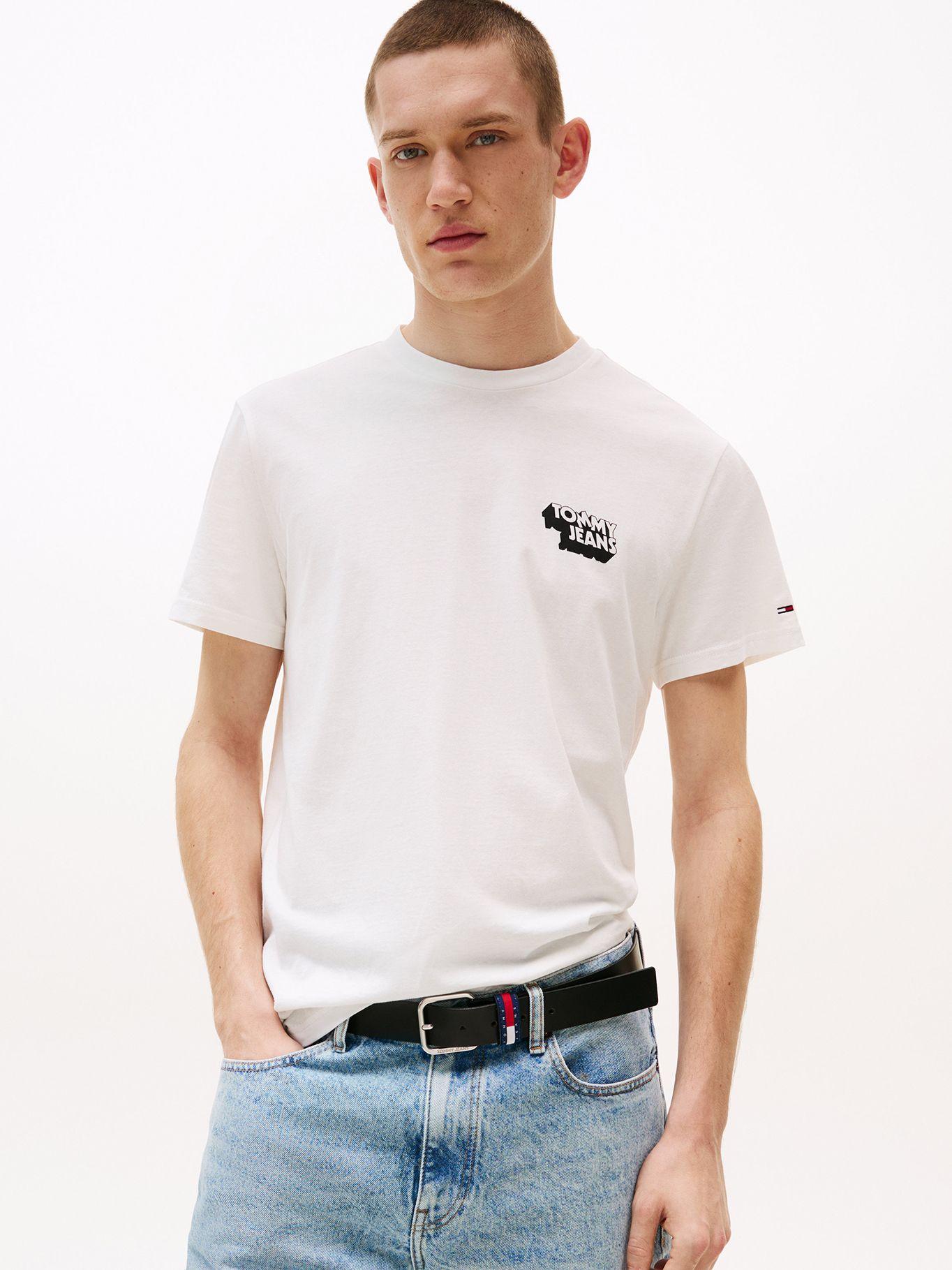 Polera Stack Logo Slim Fit Blanco YBL Tommy Jeans-0