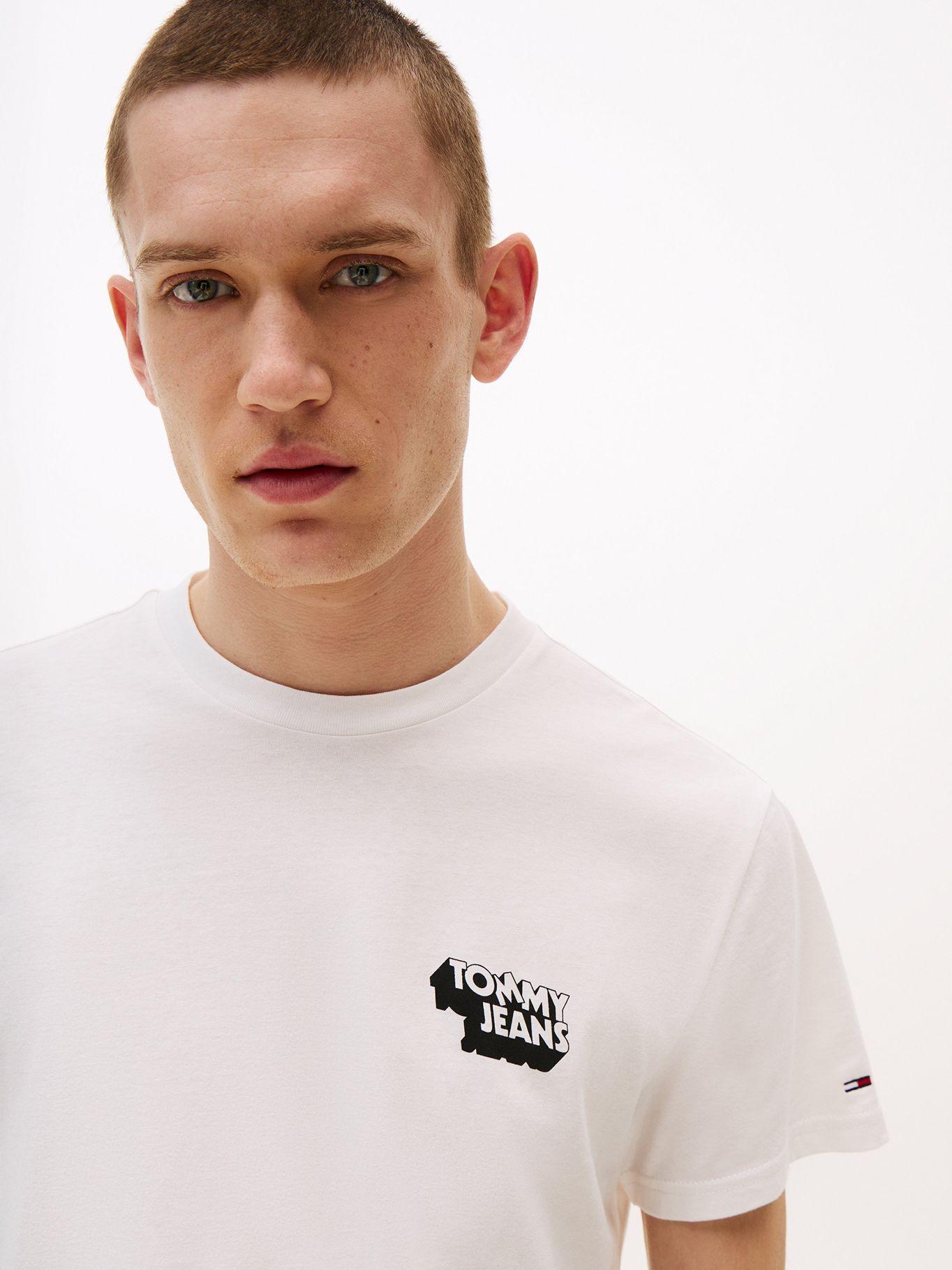 Polera Stack Logo Slim Fit Blanco YBL Tommy Jeans-3