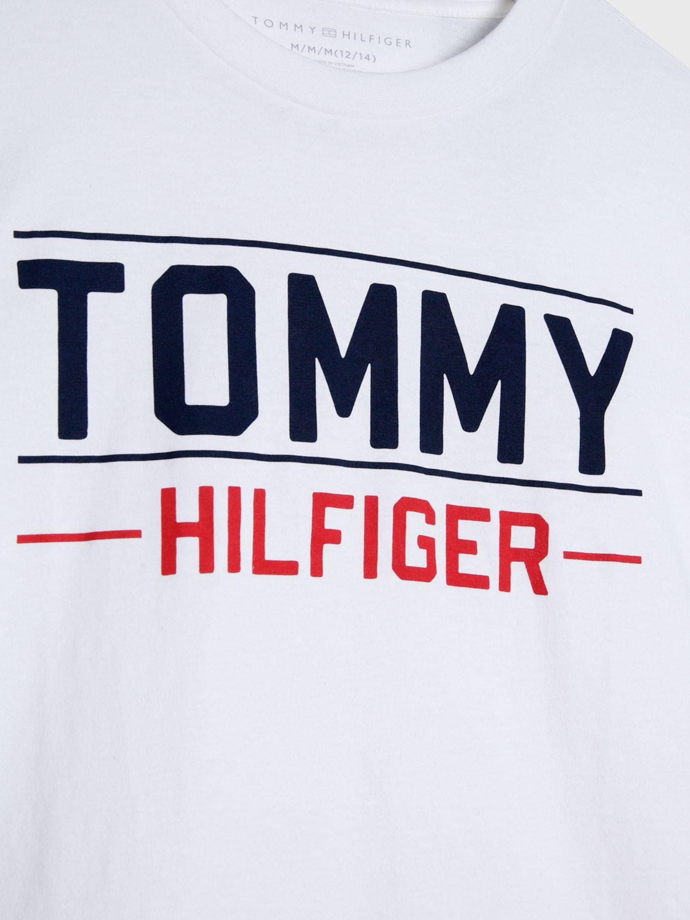 Polera De Niño Con Logo Centrado Blanco Tommy Hilfiger-2