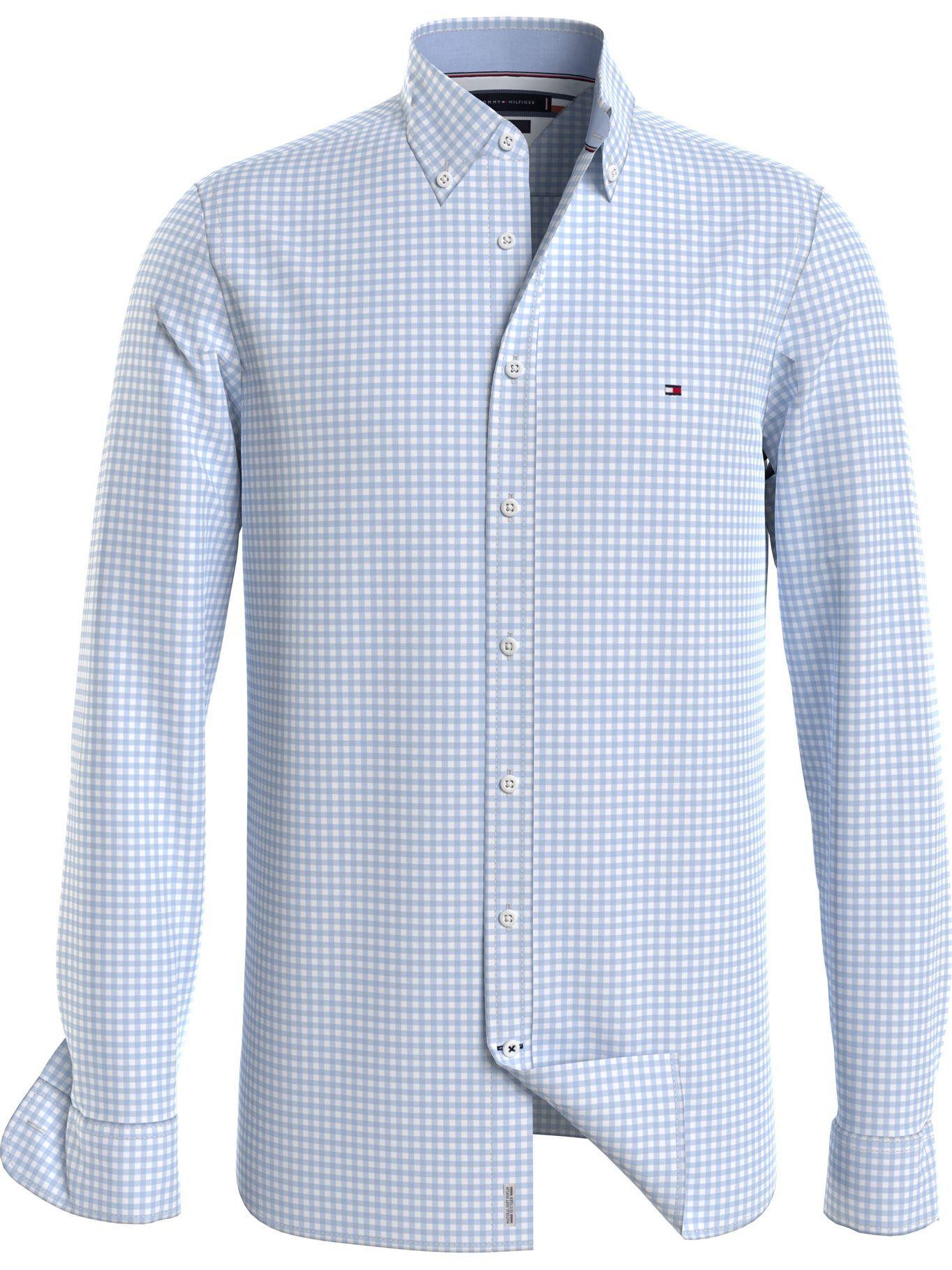 Camisa Soft Gingham Slim Fit Celeste Tommy Hilfiger-0